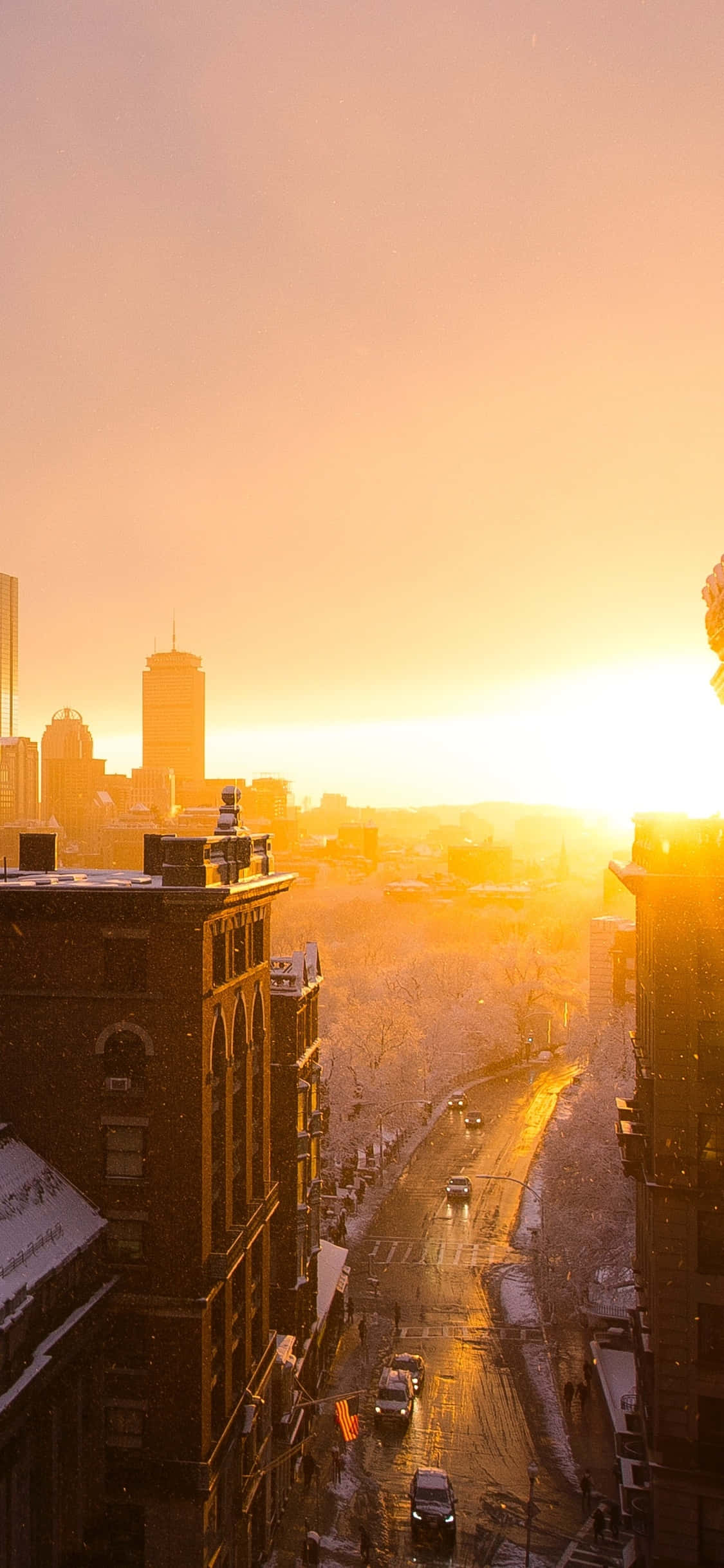 City Sunset iPhone, sunset, city skyline, Full HD Phone Wallpaper