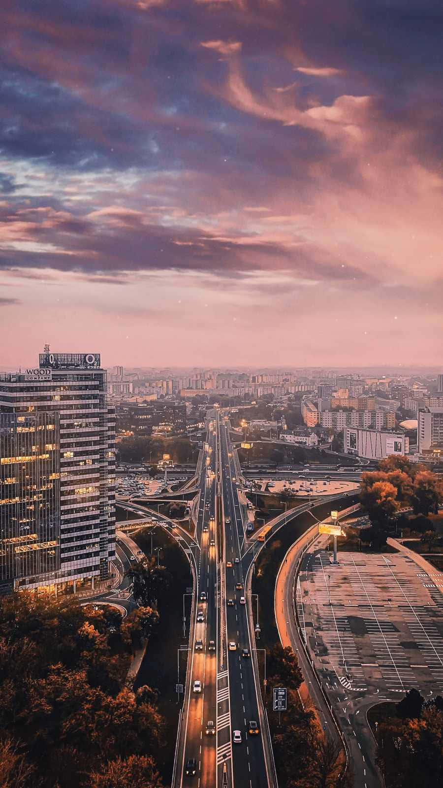 City Sunset iPhone, highway, dusk, HD Phone Wallpaper