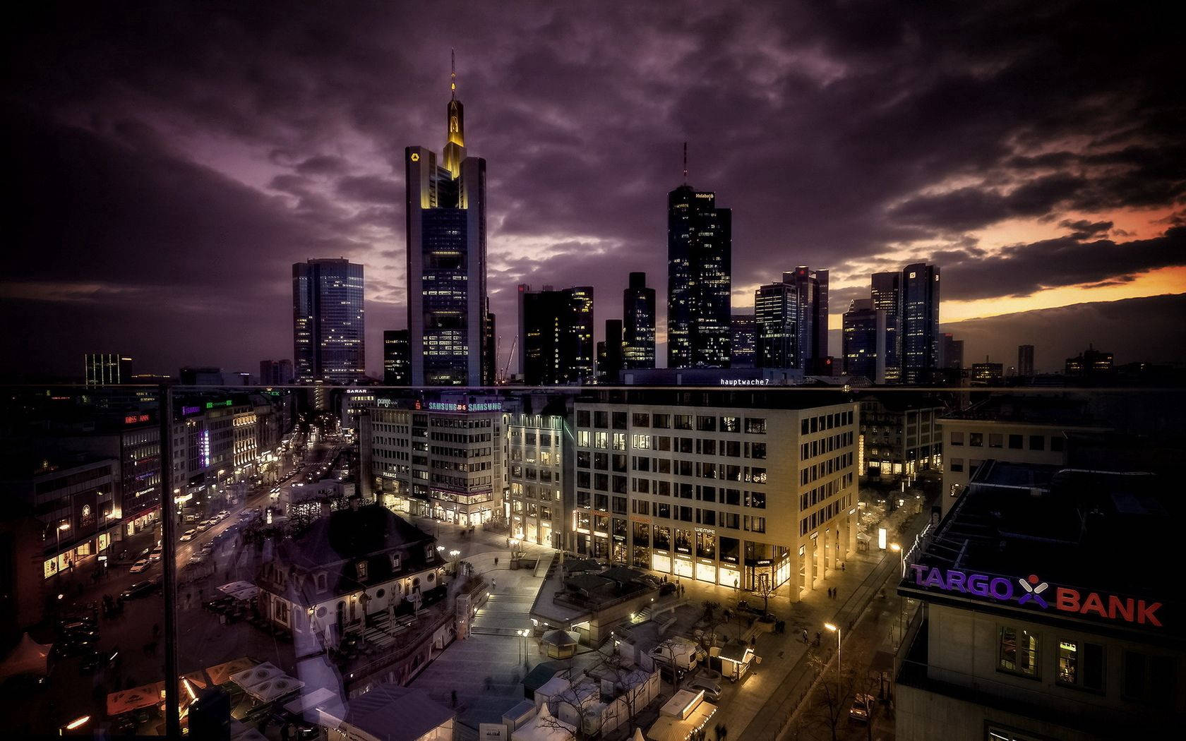 city, twilight, skyscrapers, HD Desktop Wallpaper