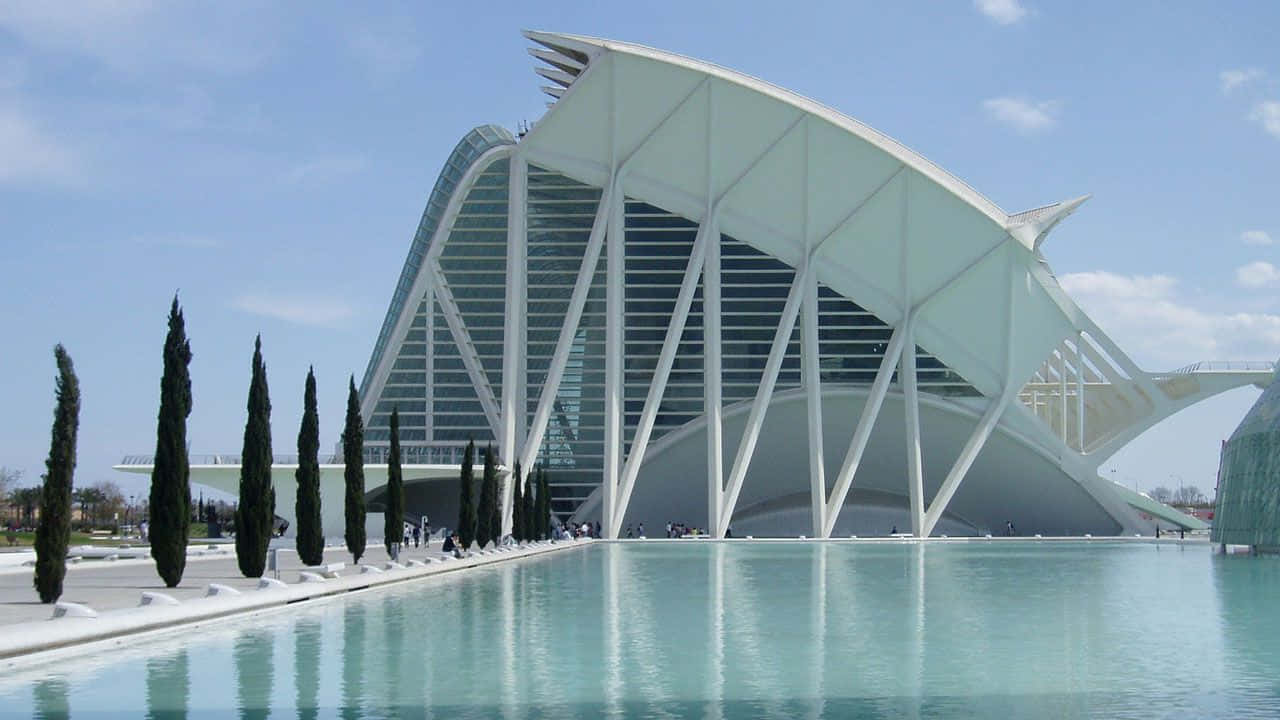 Ciudad De Las Artes Y Las Ciencias, white architectural marvel, sweeping curves, HD Desktop Wallpaper