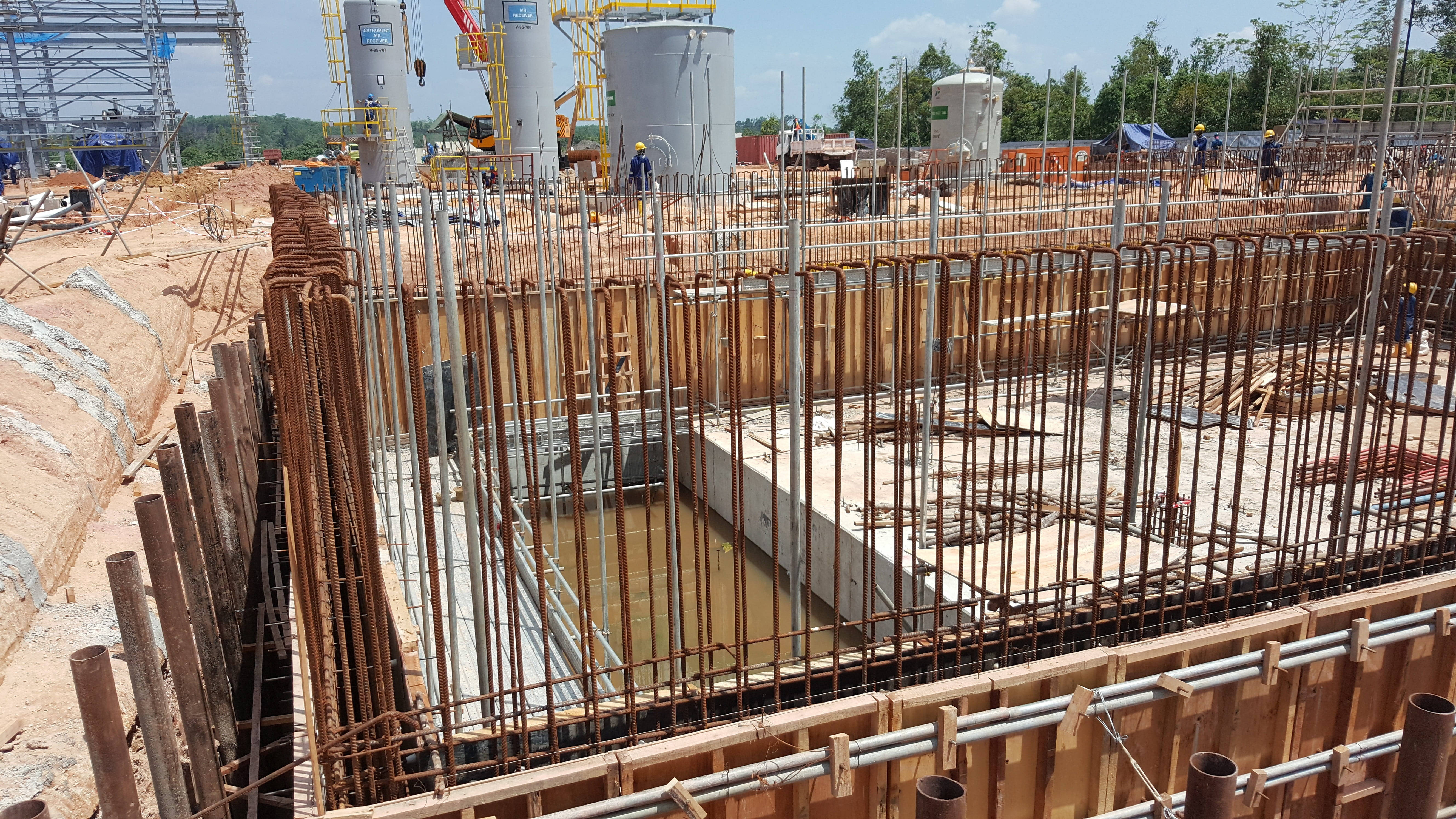 civil engineering, construction site, exposed rebar grids, 5K Desktop Wallpaper