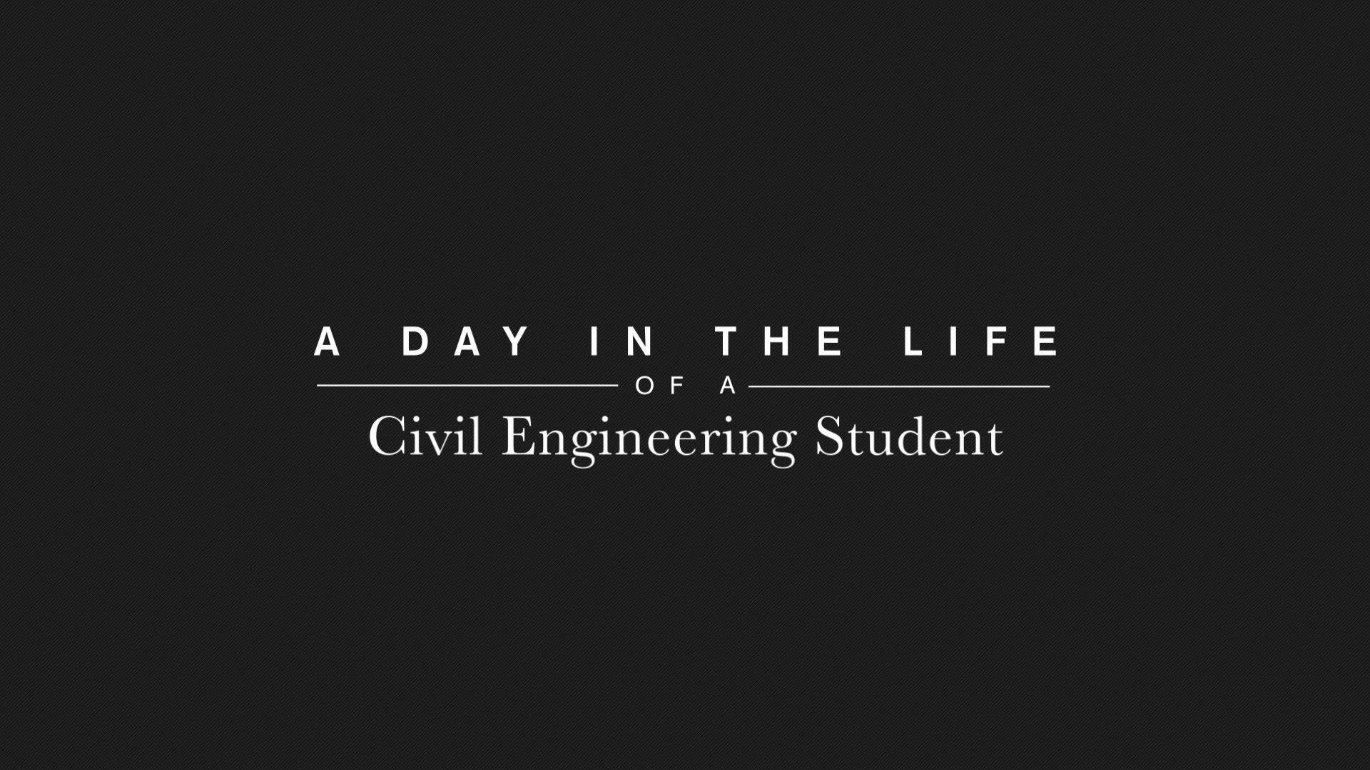 Civil Engineering Student, minimalist black background, white serif text, Full HD Desktop Wallpaper