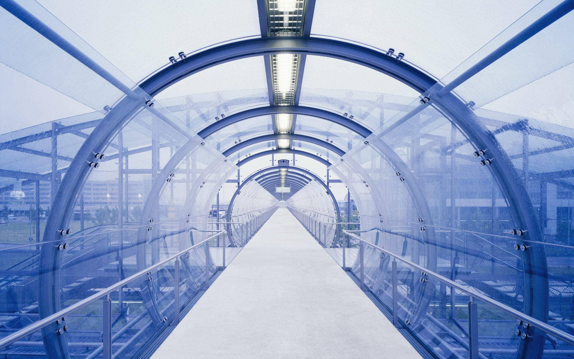 glass bridge, futuristic, glass and steel, Full HD Desktop Wallpaper