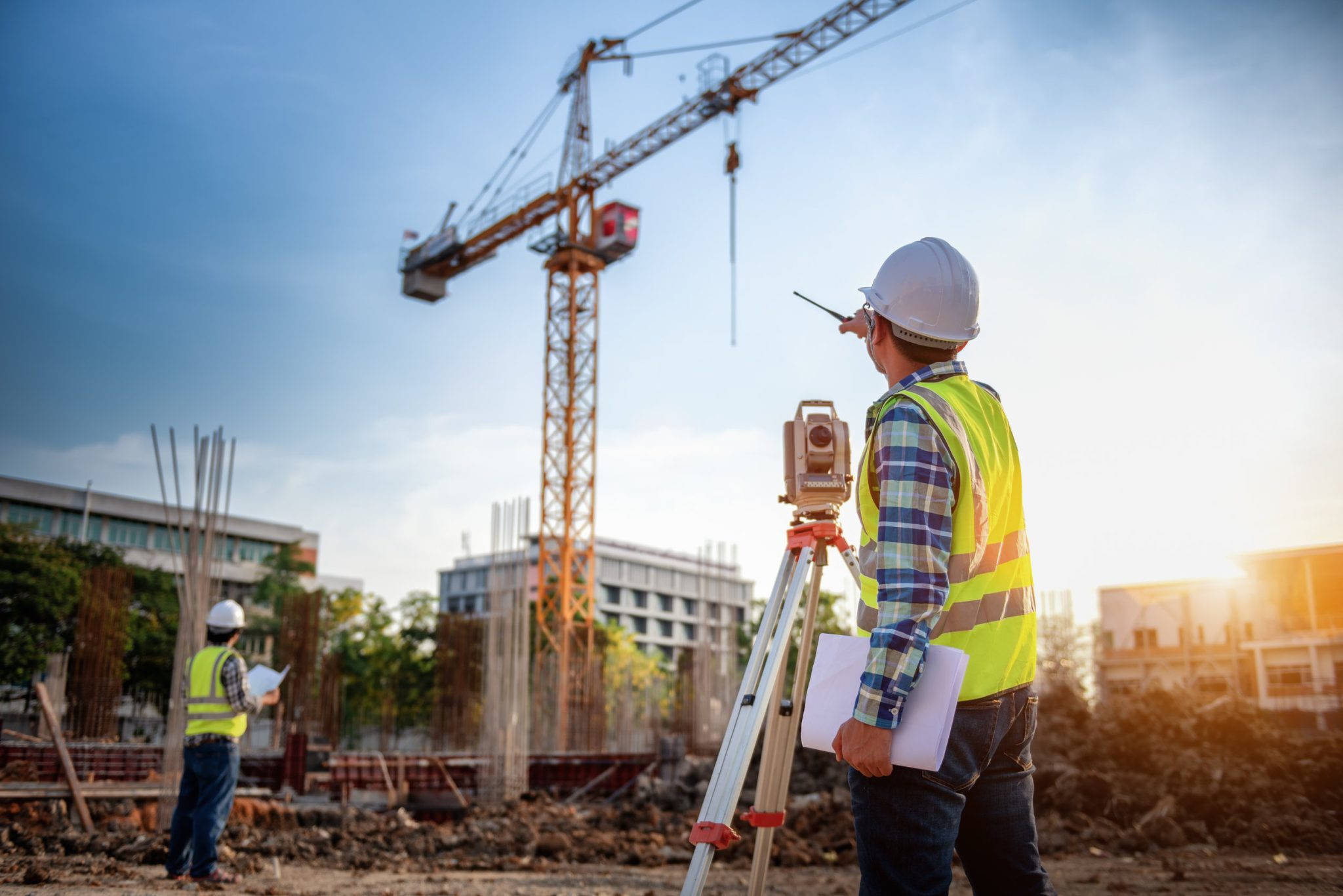 HD Engineering, land surveyors, yellow vest, Full HD Desktop Wallpaper
