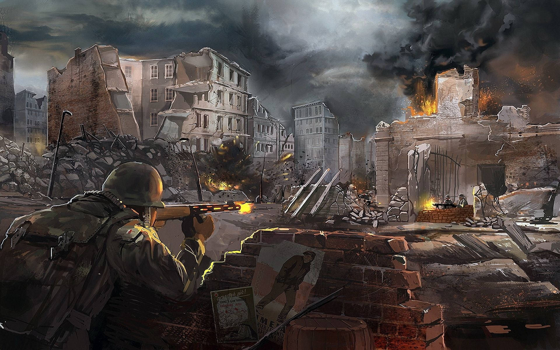 Civilization, soldier, rifle, Full HD Desktop Wallpaper
