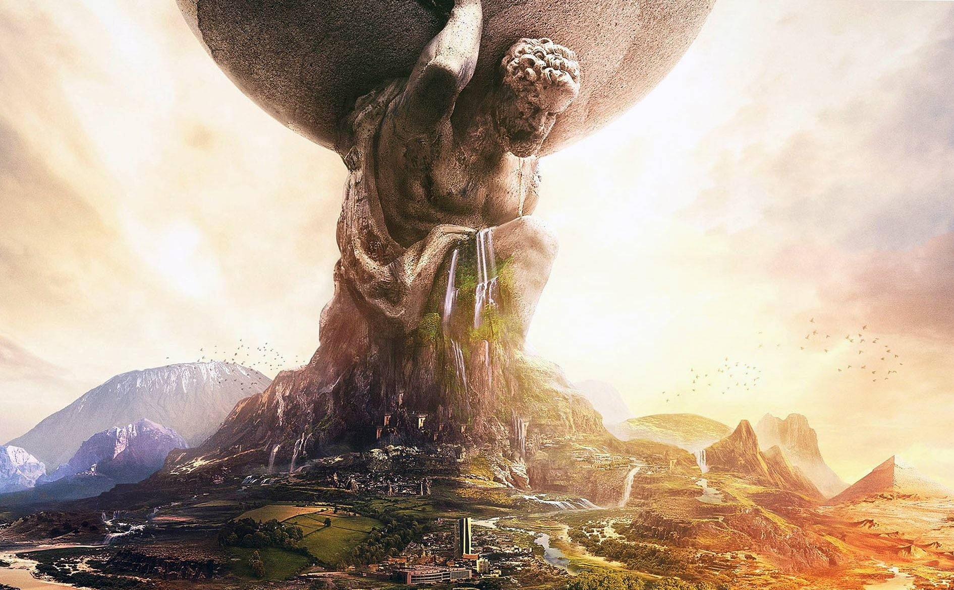 Civilization, stone titan, celestial sphere, HD Desktop Wallpaper