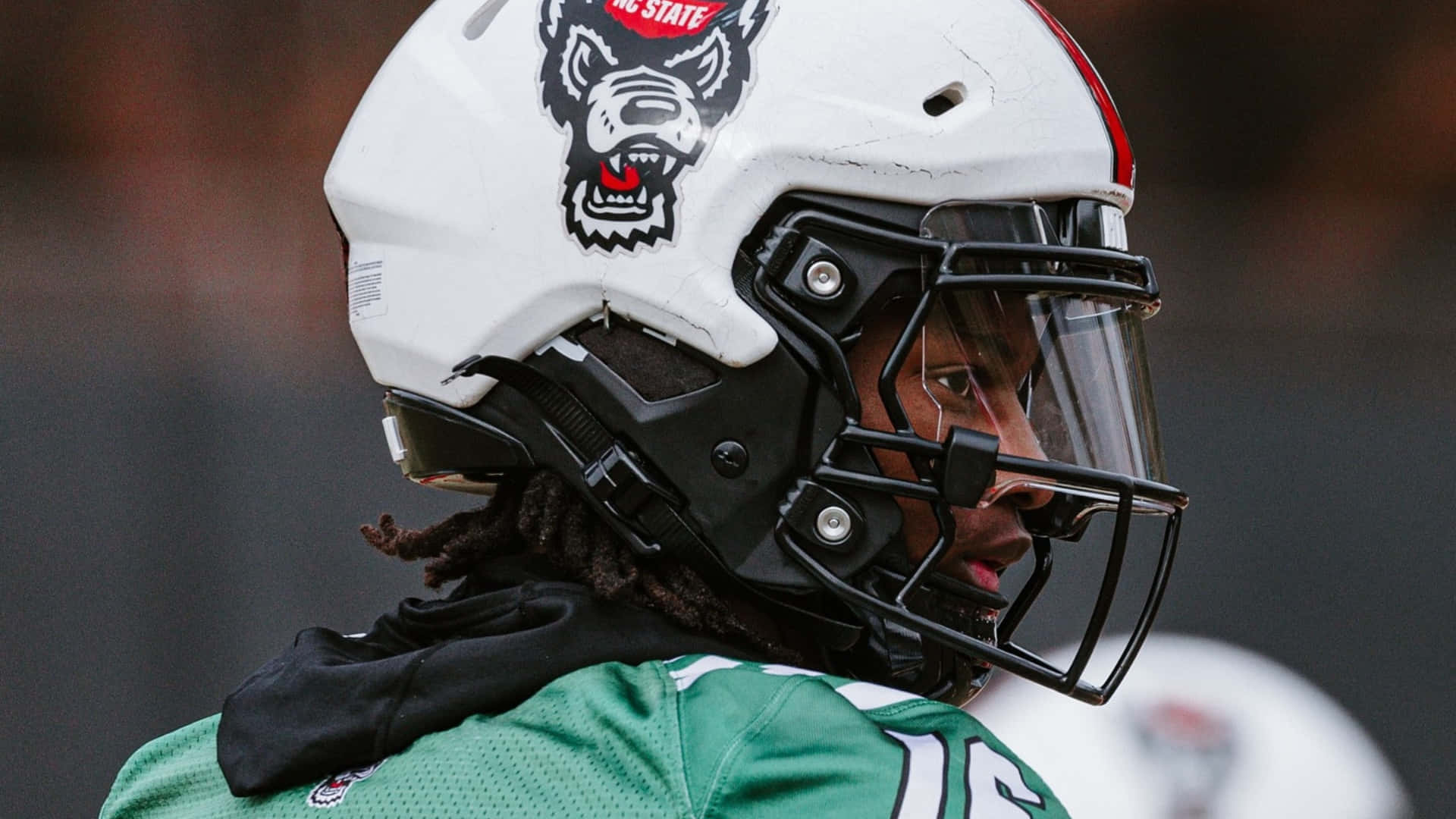 Cj Bailey, NC State football player, white helmet, Full HD Desktop Wallpaper