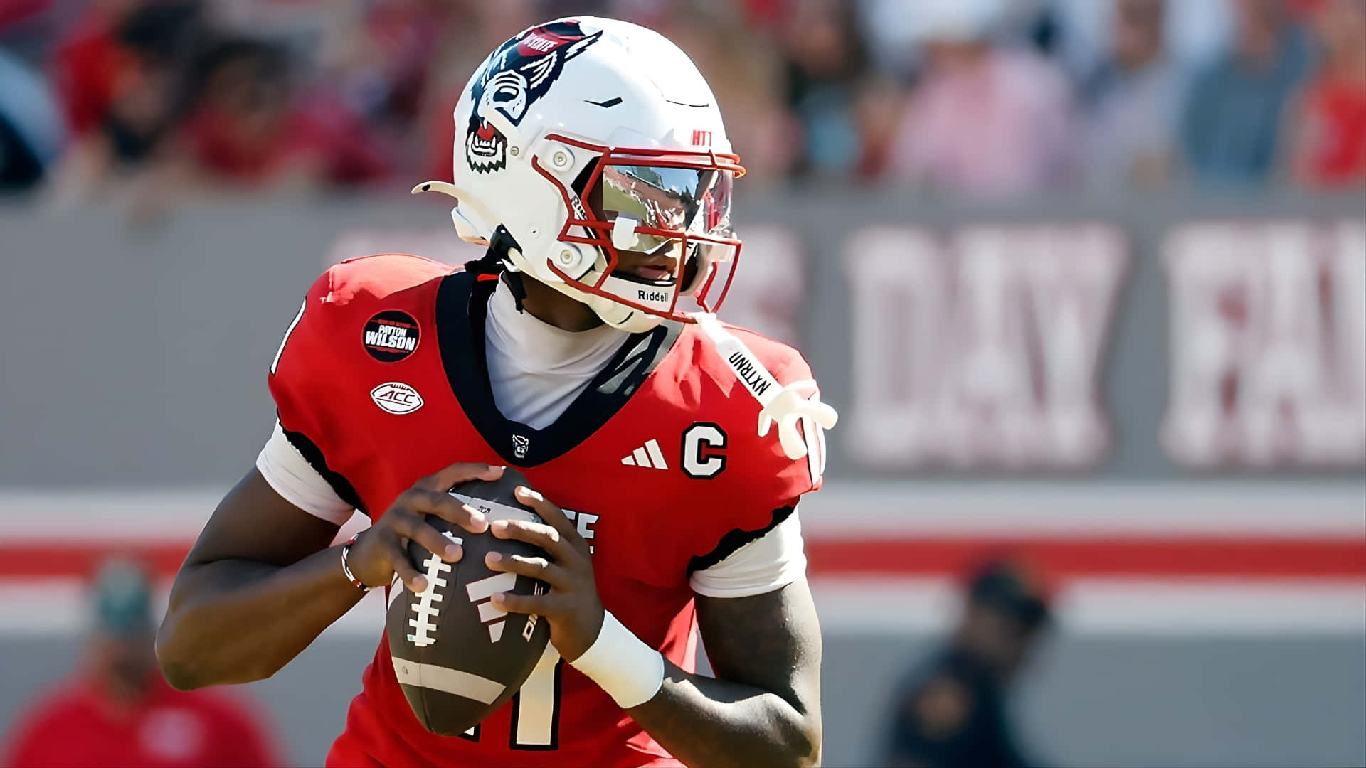 Cj Bailey, football quarterback, red uniform, Full HD Desktop Wallpaper