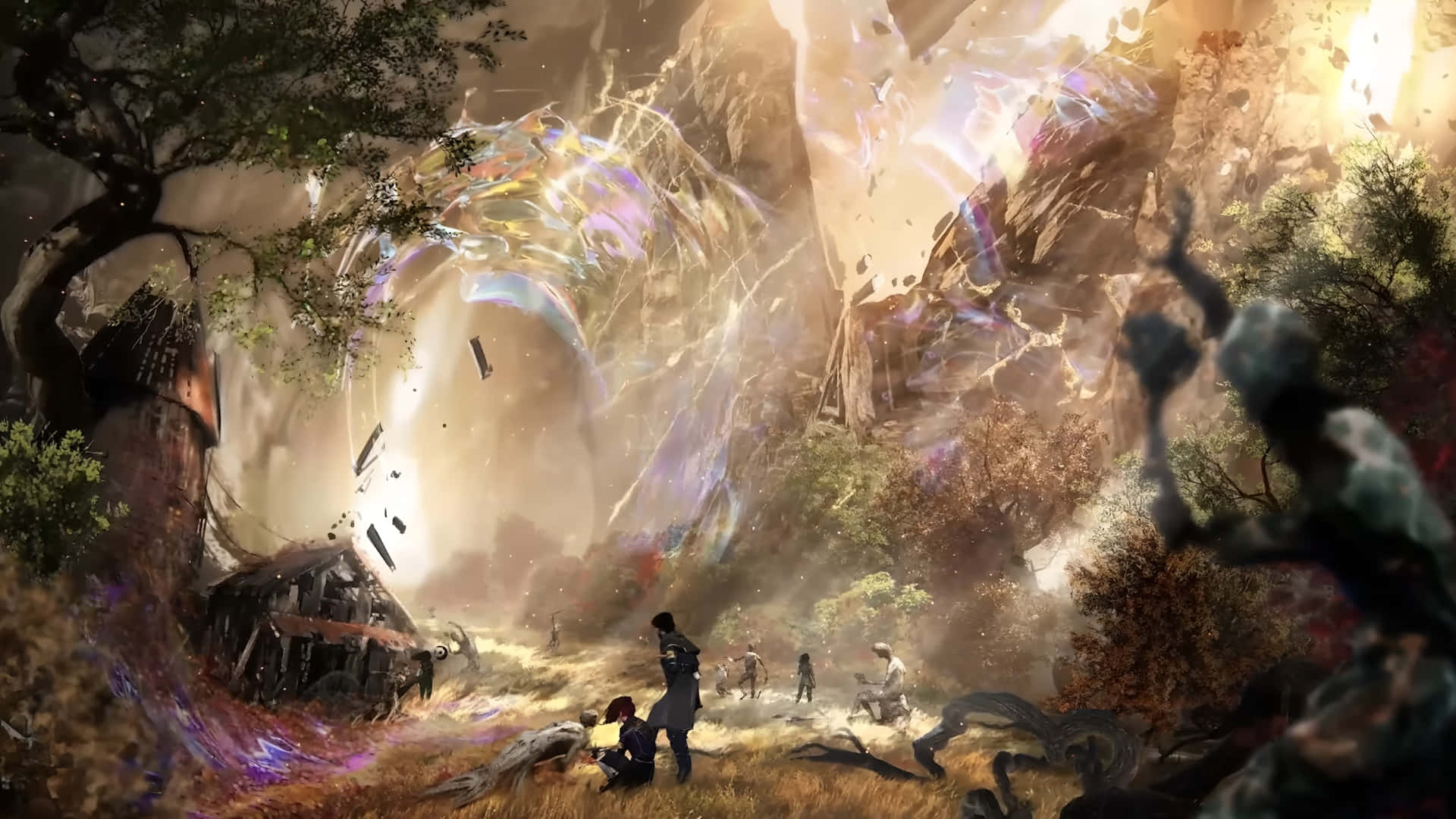 Clair Obscur Expedition 33, glowing rift, forest, Full HD Desktop Wallpaper