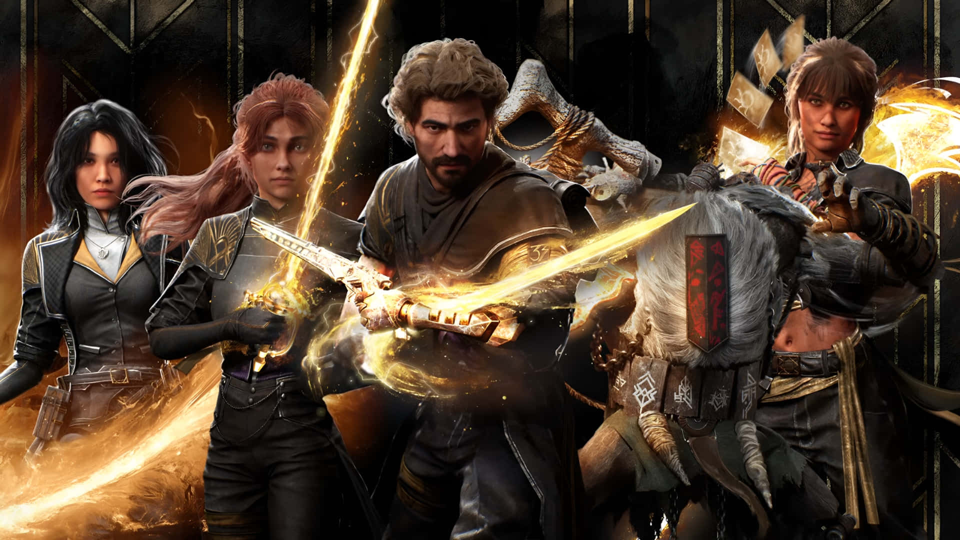 Clair Obscur Expedition 33, armored warriors, glowing swords, Full HD Desktop Wallpaper