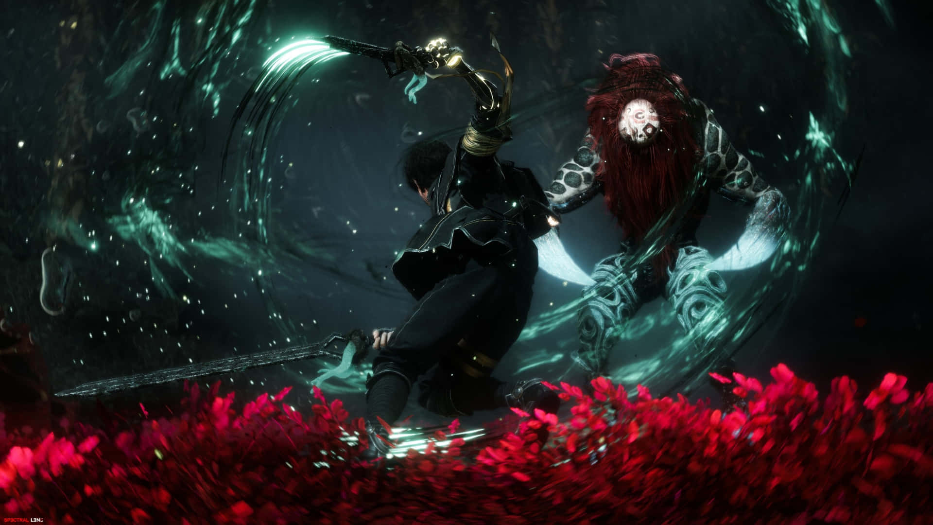 Clair Obscur Expedition 33, black armor, red-haired demon, Full HD Desktop Wallpaper