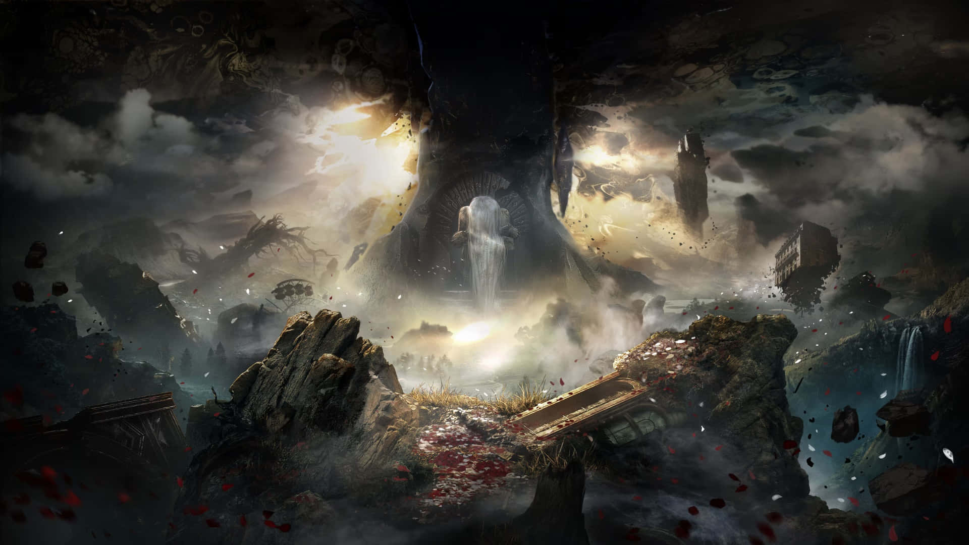 Expedition 33, ancient tree, shattered landscape, Full HD Desktop Wallpaper