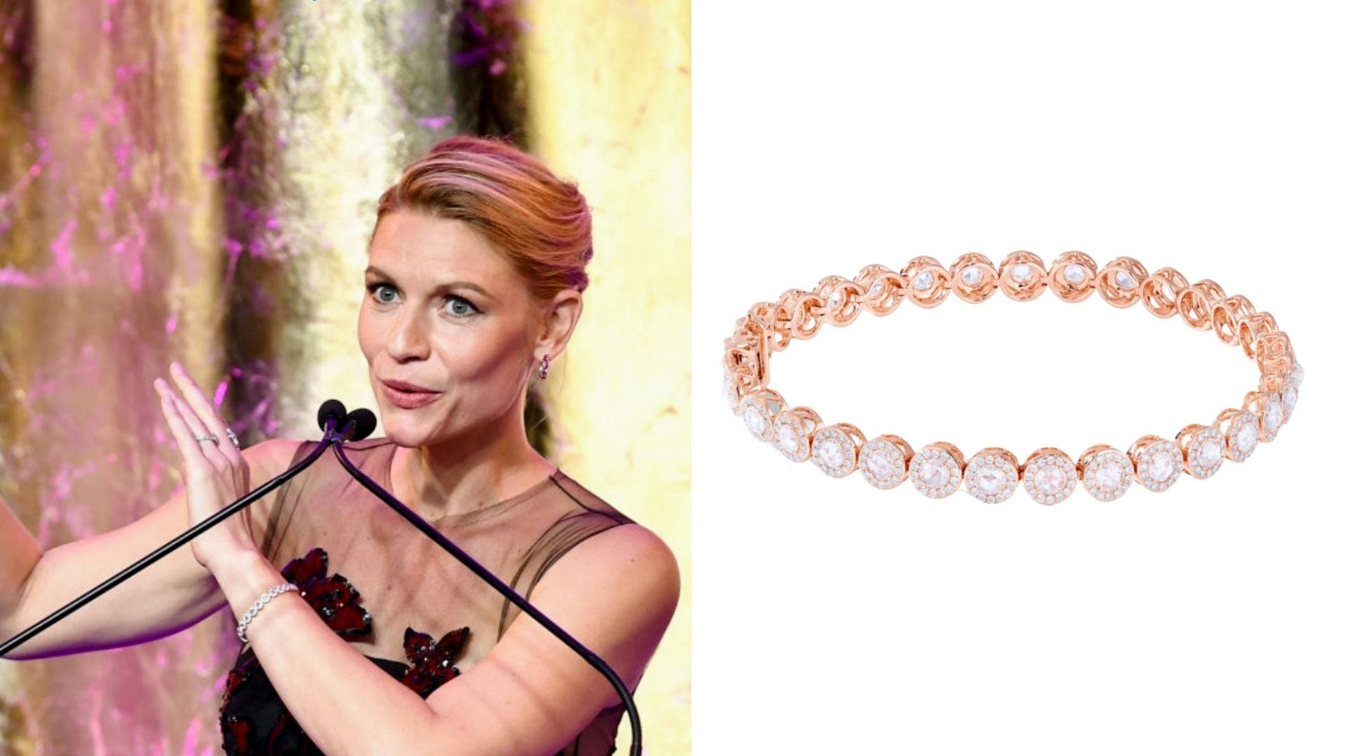 Claire Danes, gala event, rose gold diamond bracelet, Full HD Desktop Wallpaper