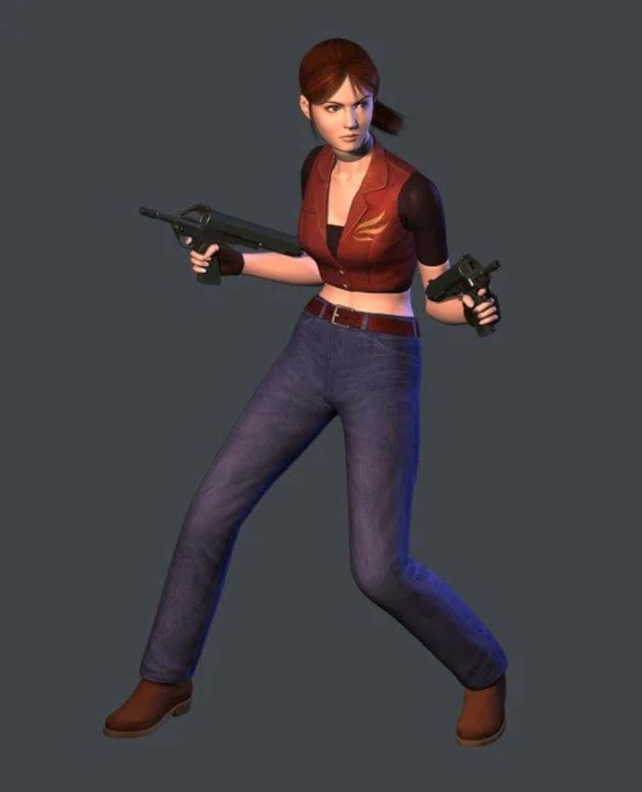 Claire Redfield, submachine gun, pistol, SD Phone Wallpaper