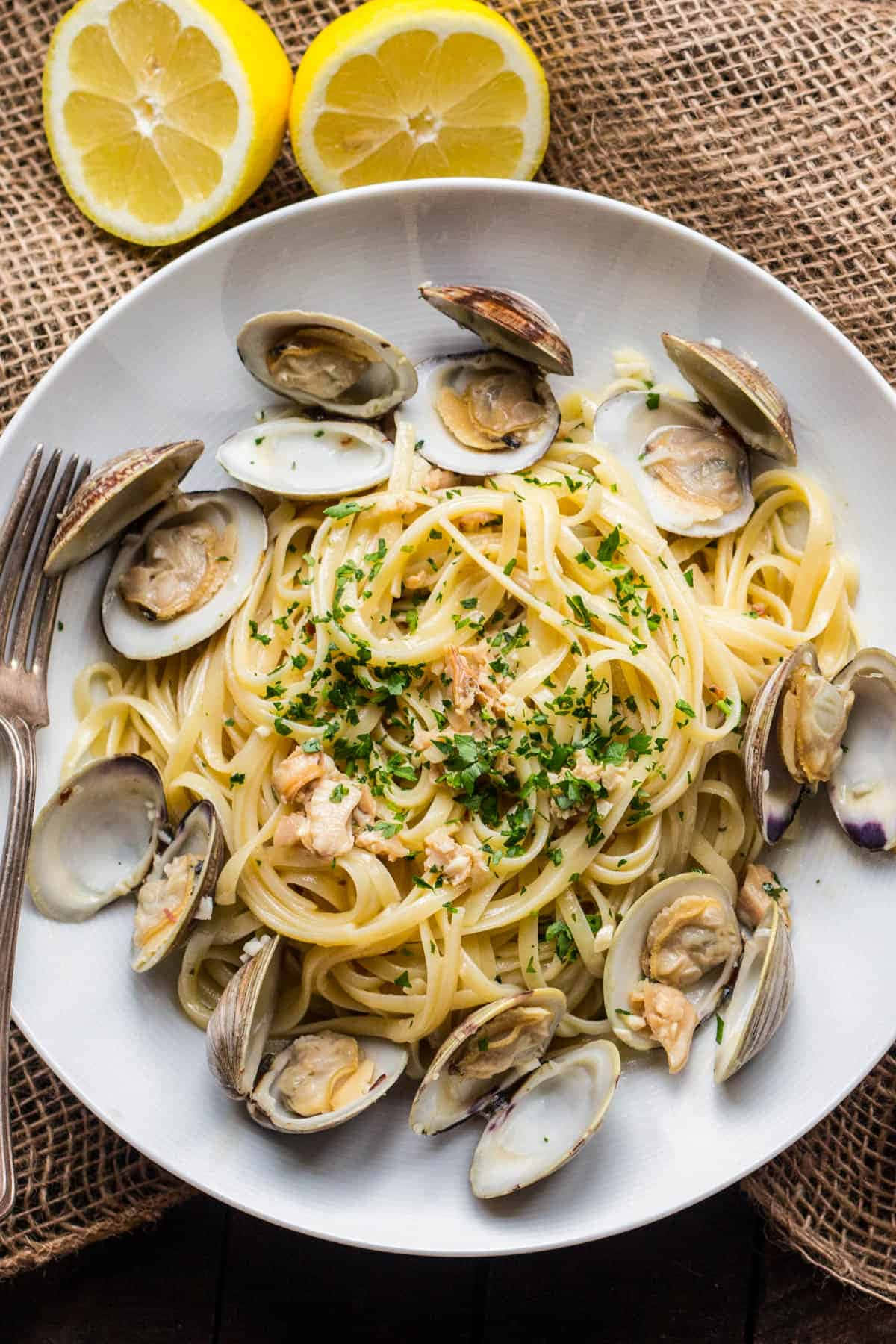 spaghetti alla vongole, lemon, clams pasta, HD Phone Wallpaper