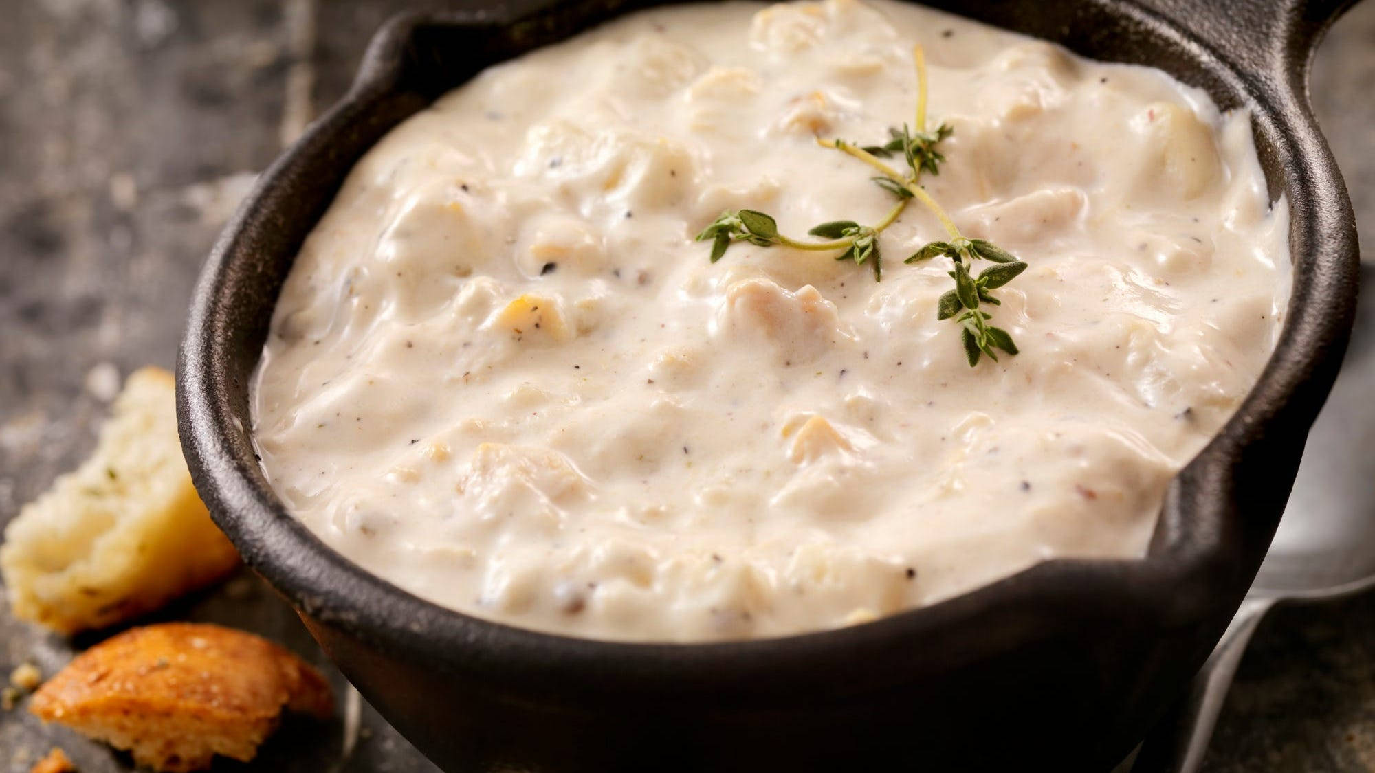 New England Clam Chowder, thyme, black pepper, Full HD Desktop Wallpaper