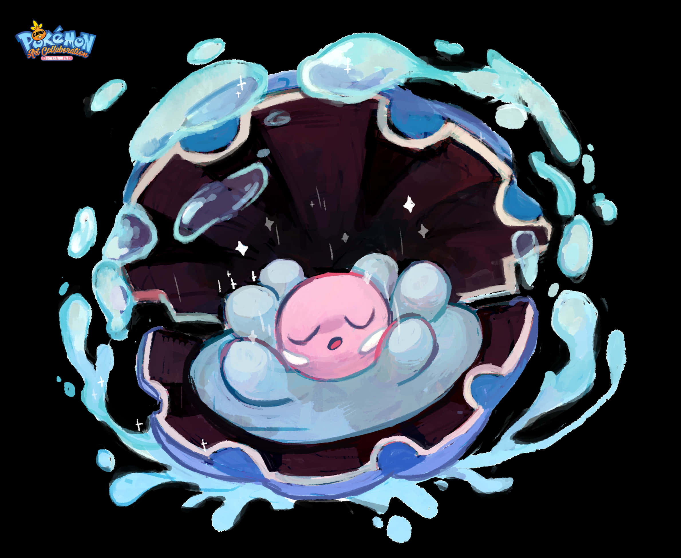 Clamperl, pink, dark shell, Full HD Desktop Wallpaper