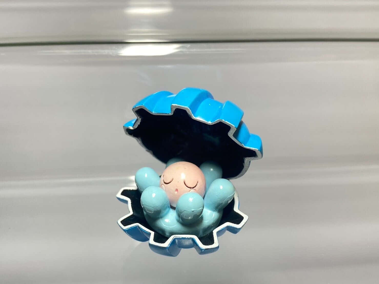 Clamperl, bright blue, sleeping pink pearl, HD Desktop Wallpaper