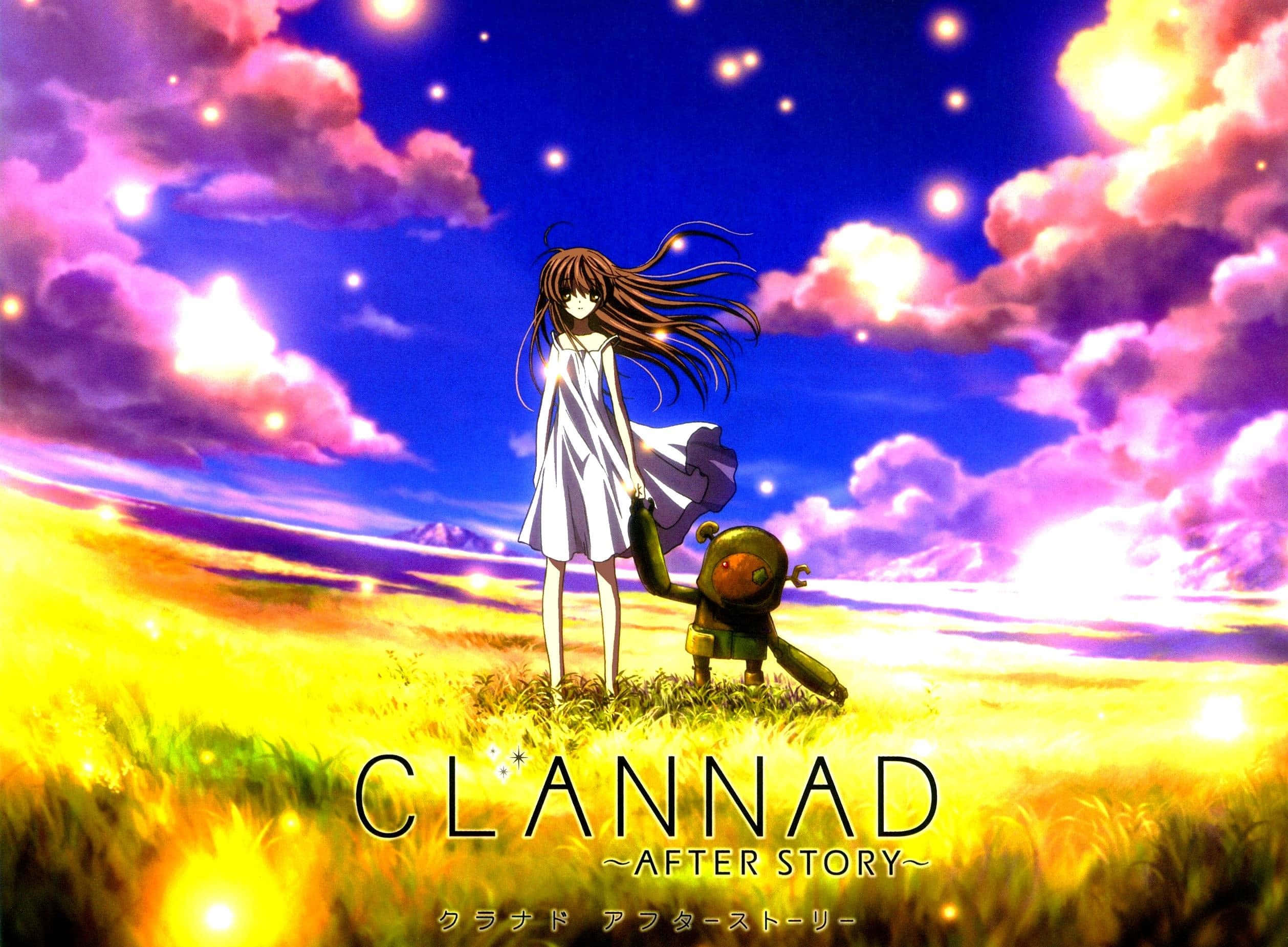 Clannad After Story, white dress, small robot, Full HD Desktop Wallpaper