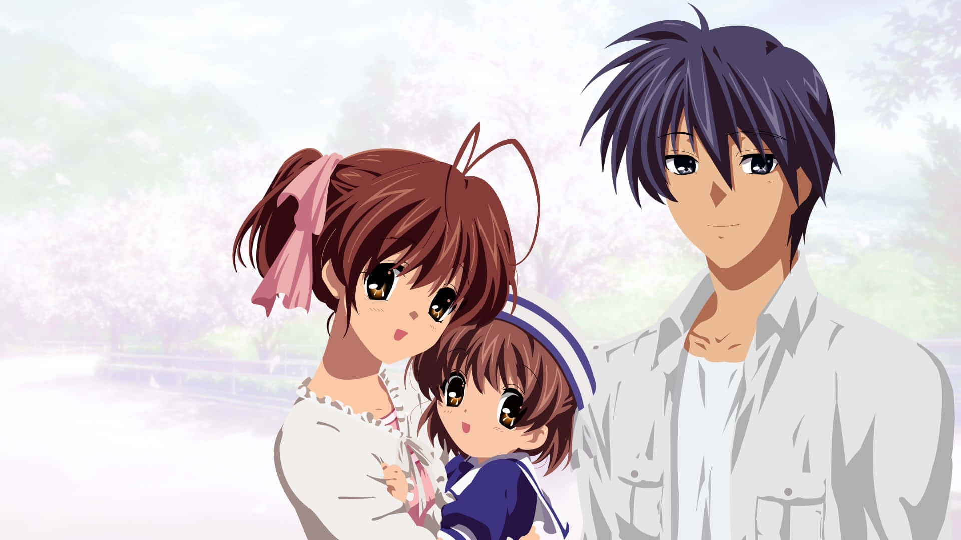 Clannad After Story, cherry blossoms, pastel lighting, Full HD Desktop Wallpaper