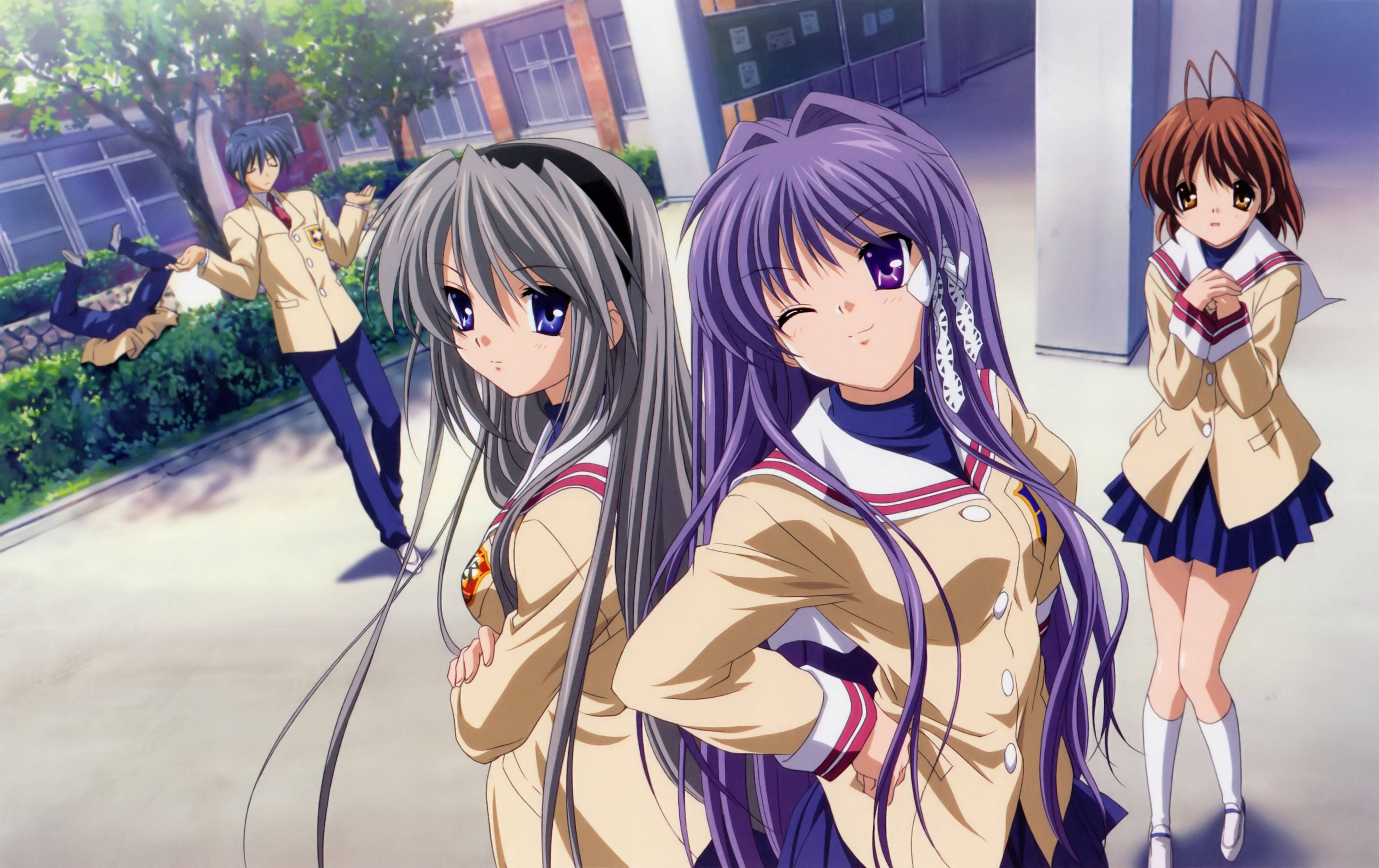 Clannad: After Story, anime girls, school uniforms, 4K Desktop Wallpaper