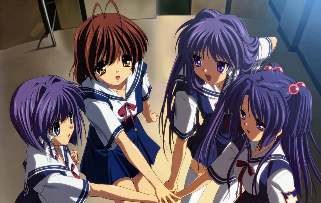 Clannad, sailor uniforms, warm lighting, SD Desktop Wallpaper