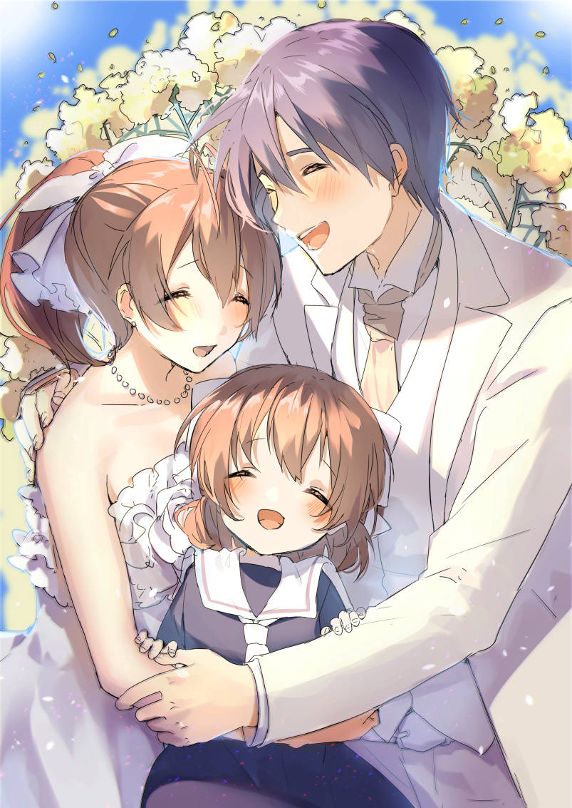 Clannad, wedding, bride, SD Phone Wallpaper