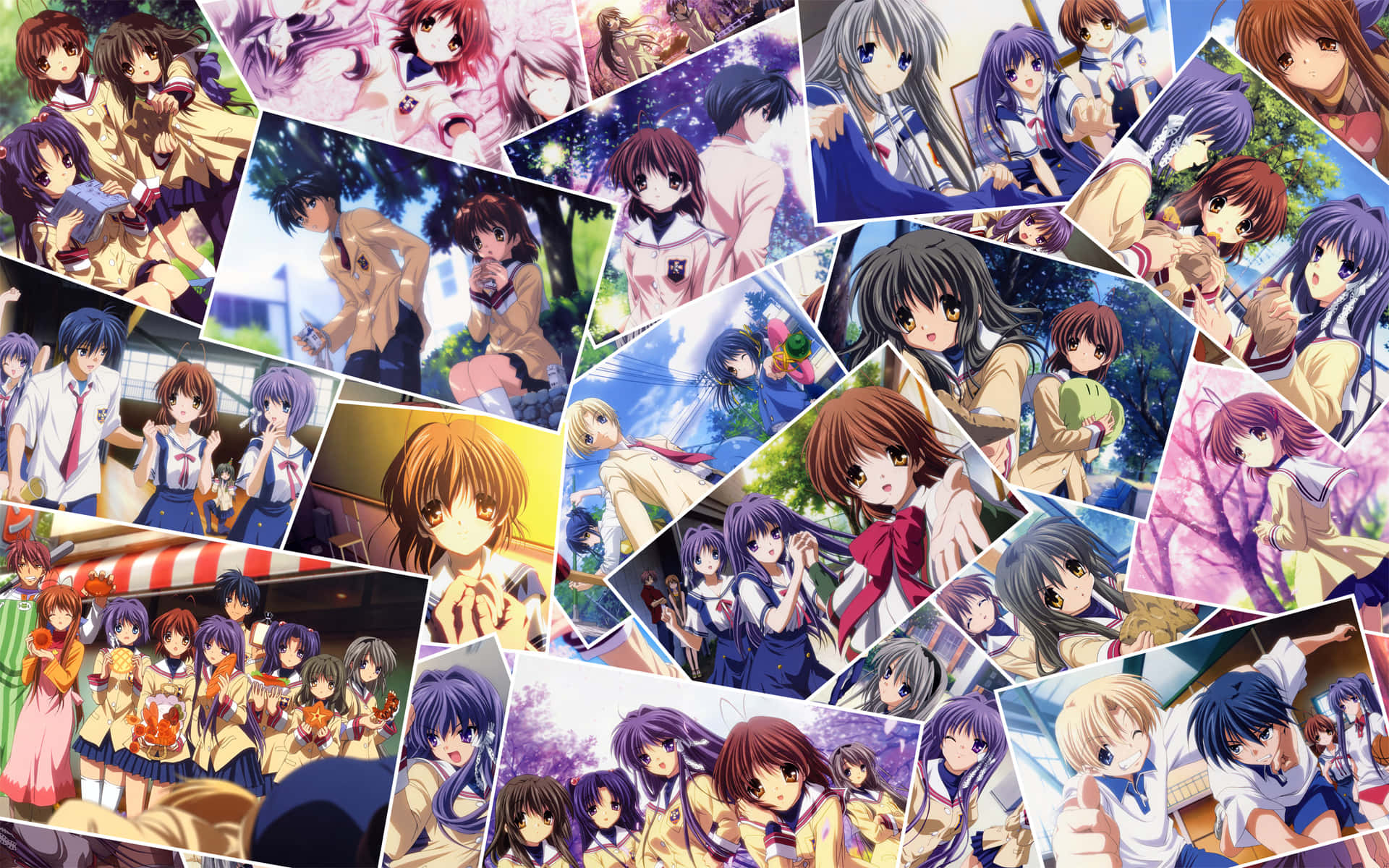 Clannad, anime characters, school uniforms, Full HD Desktop Wallpaper
