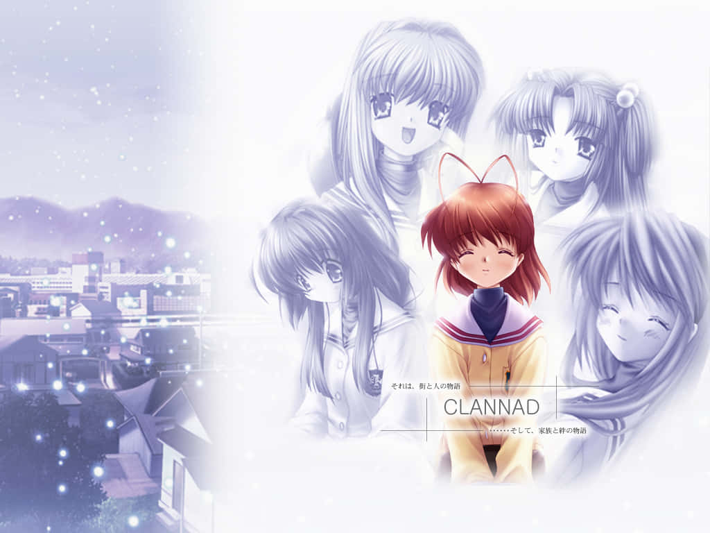 Clannad, red-haired anime girl, yellow school uniform, SD Desktop Wallpaper