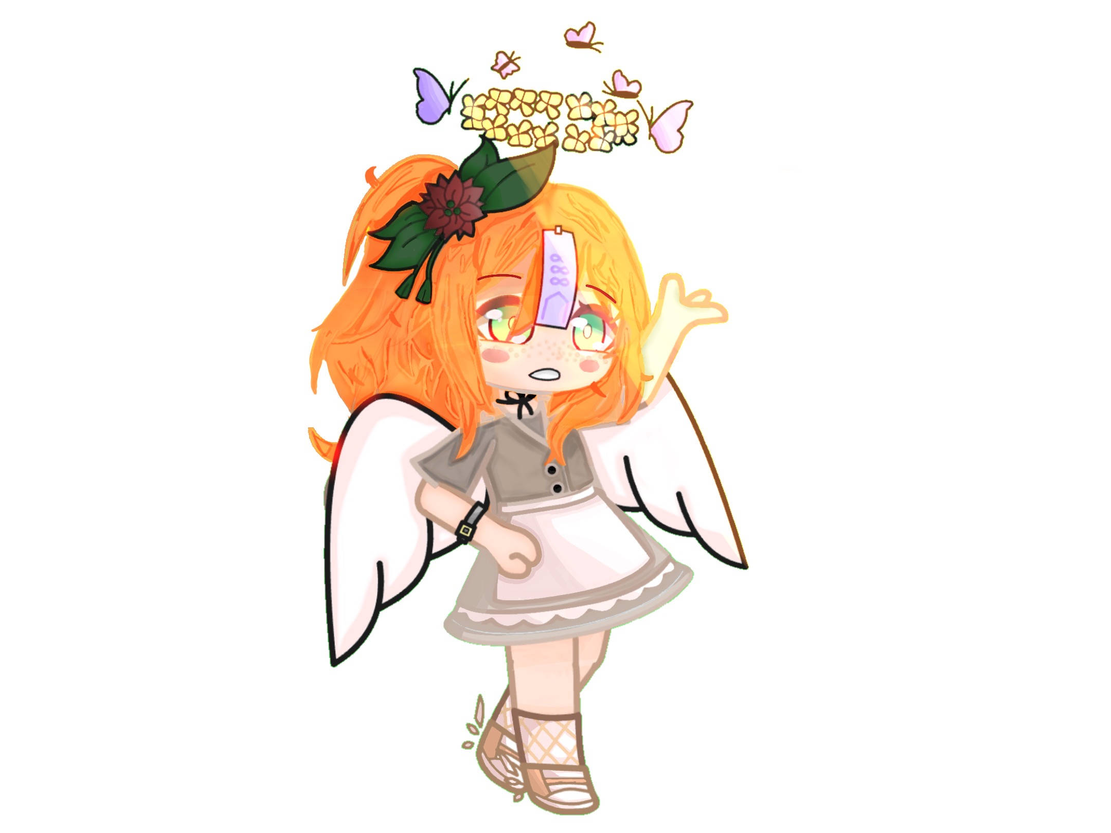 Clara Afton, angel costume, orange hair, Full HD Desktop Wallpaper