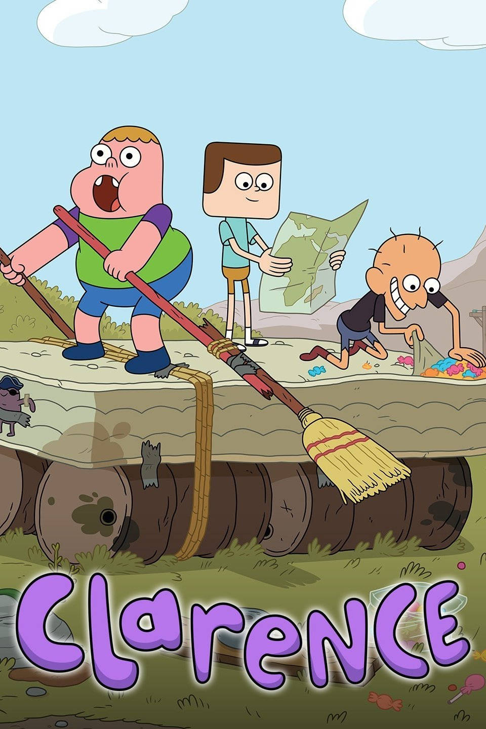 Clarence, friends, makeshift vehicle, HD Phone Wallpaper