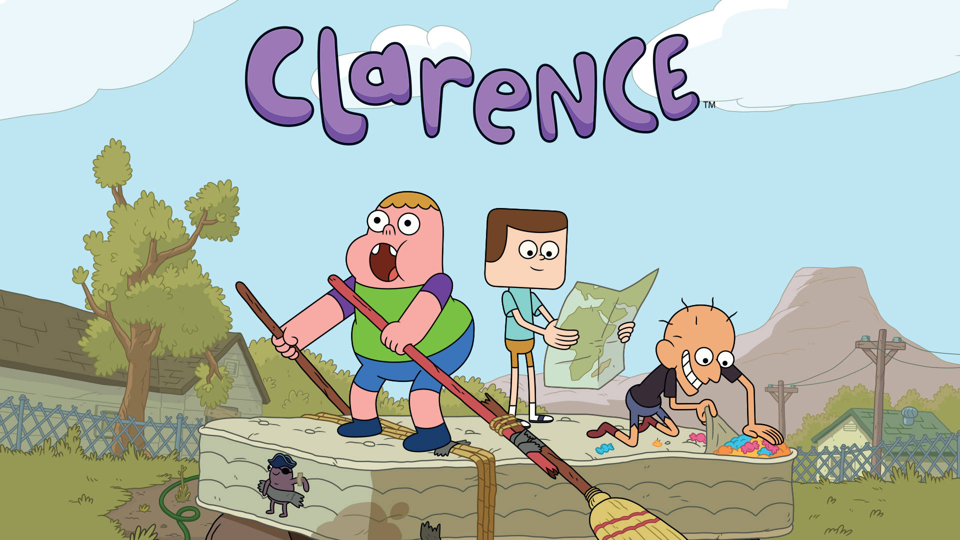 Clarence, friends, mattress, Full HD Desktop Wallpaper