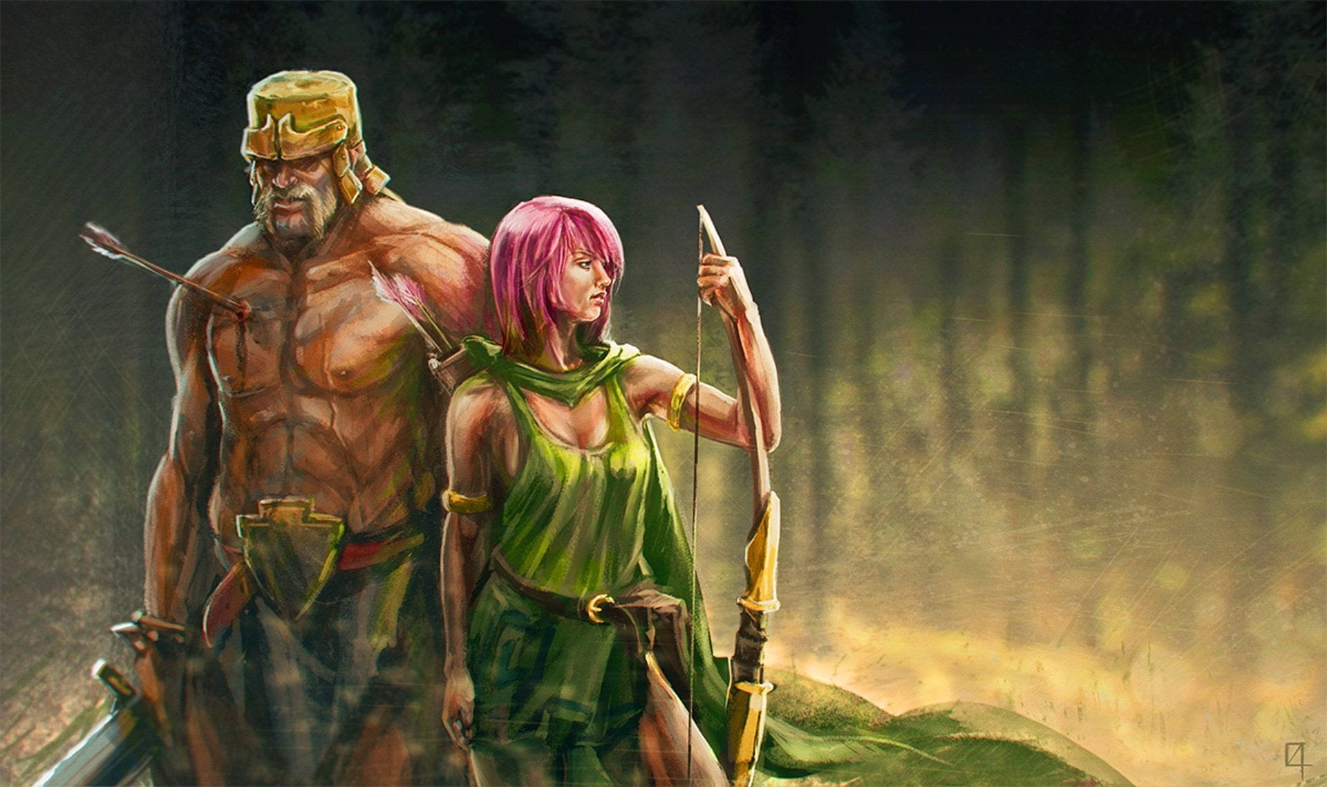 Clash Of Clans, archer, barbarian, Full HD Desktop Wallpaper