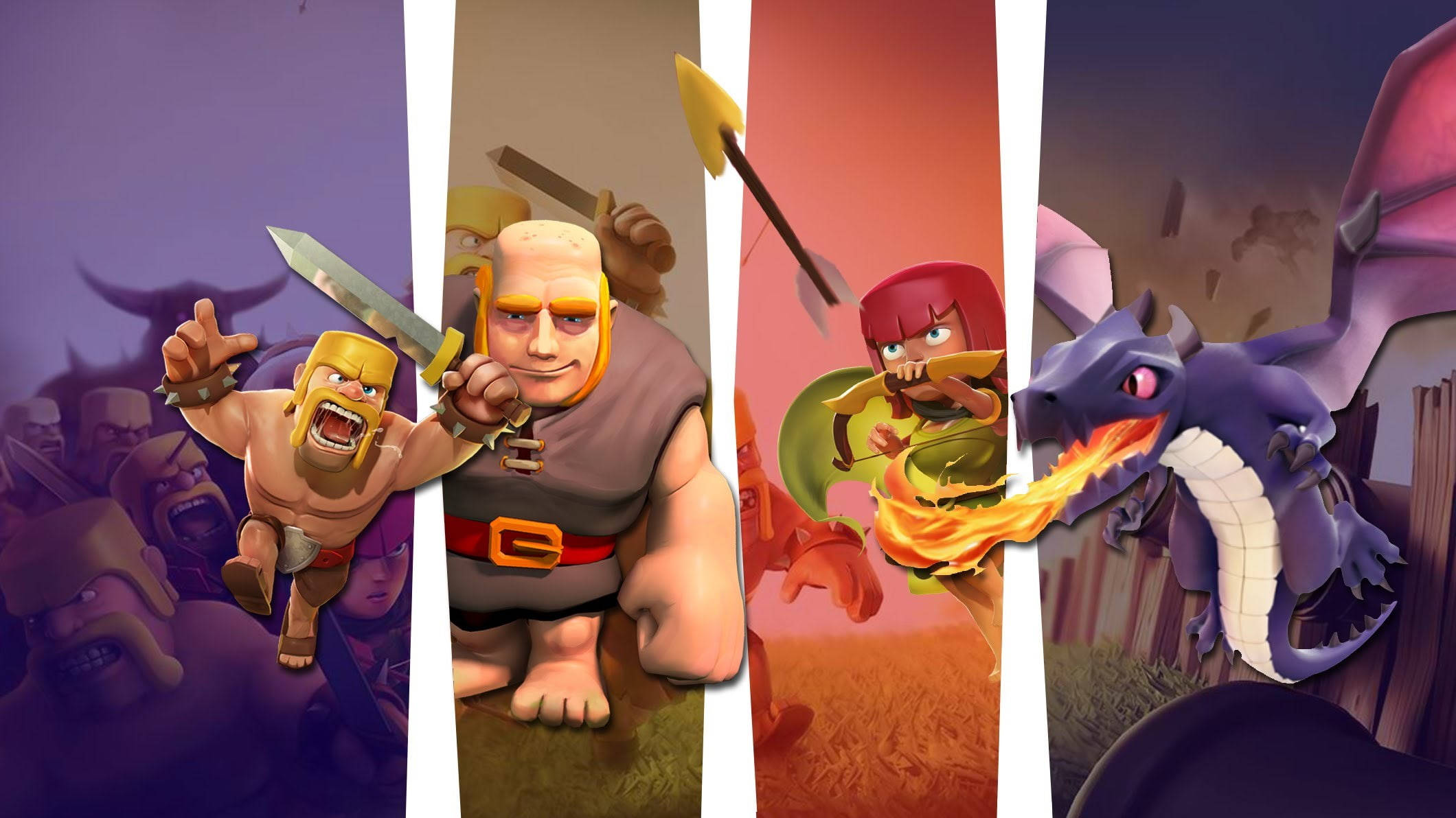 Clash Of Clans, barbarian, archer, Full HD Desktop Wallpaper