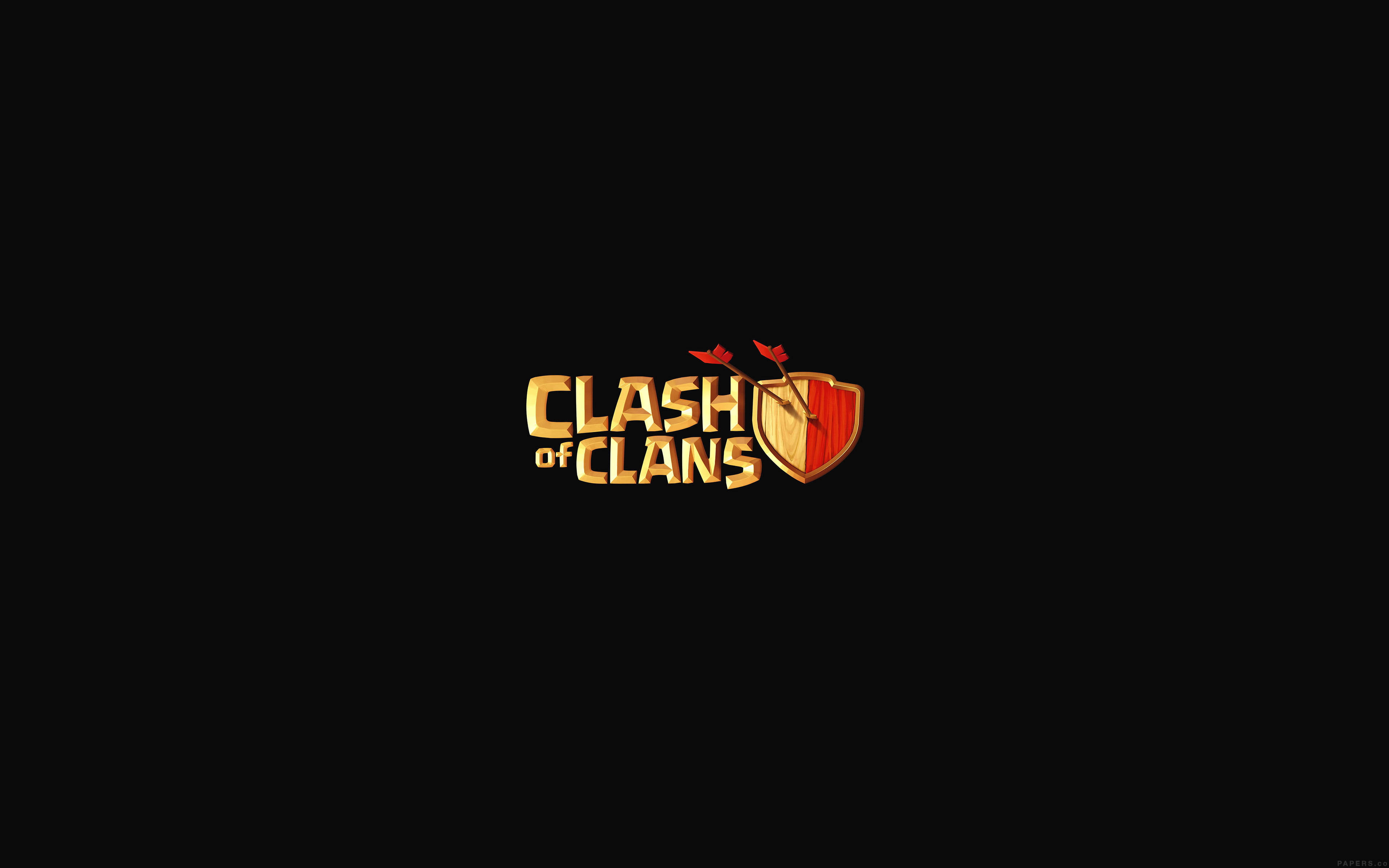Clash Of Clans, shield logo, gold, 4K Desktop Wallpaper