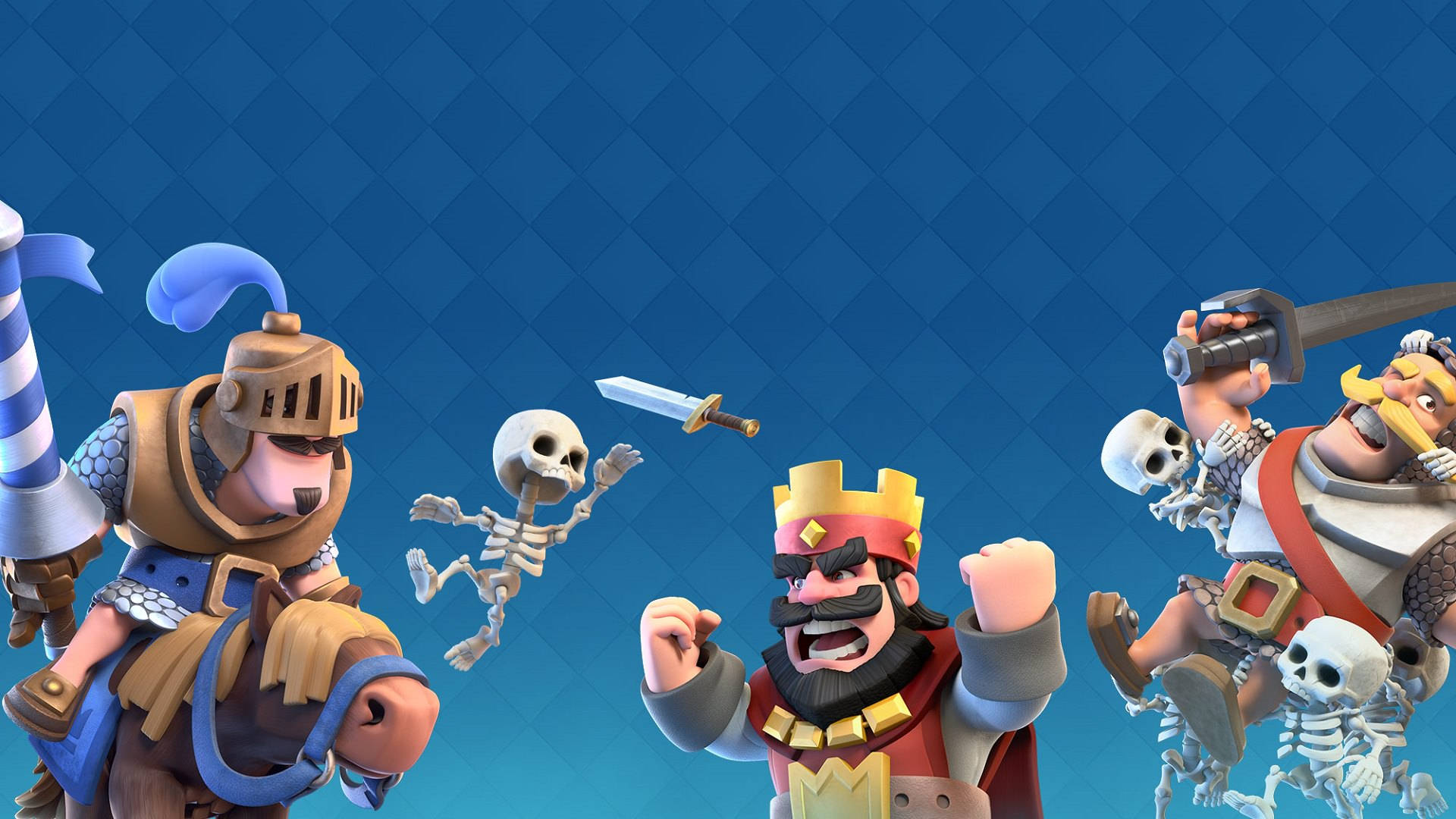 Clash Royale, skeleton army, knight on a pig, Full HD Desktop Wallpaper