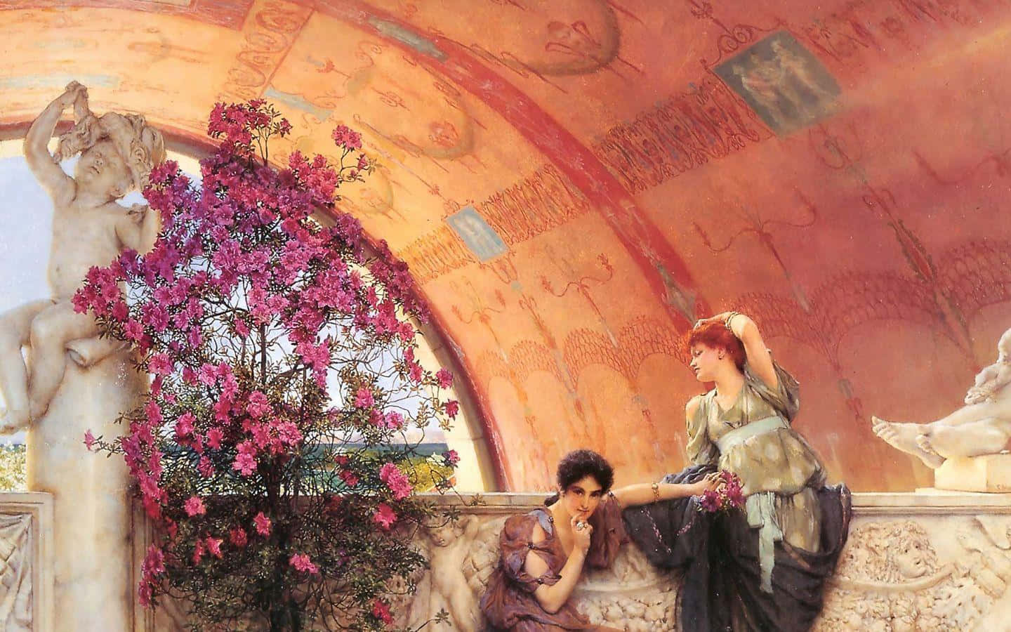 Classic Art, ornate robes, grand arched alcove, HD Desktop Wallpaper