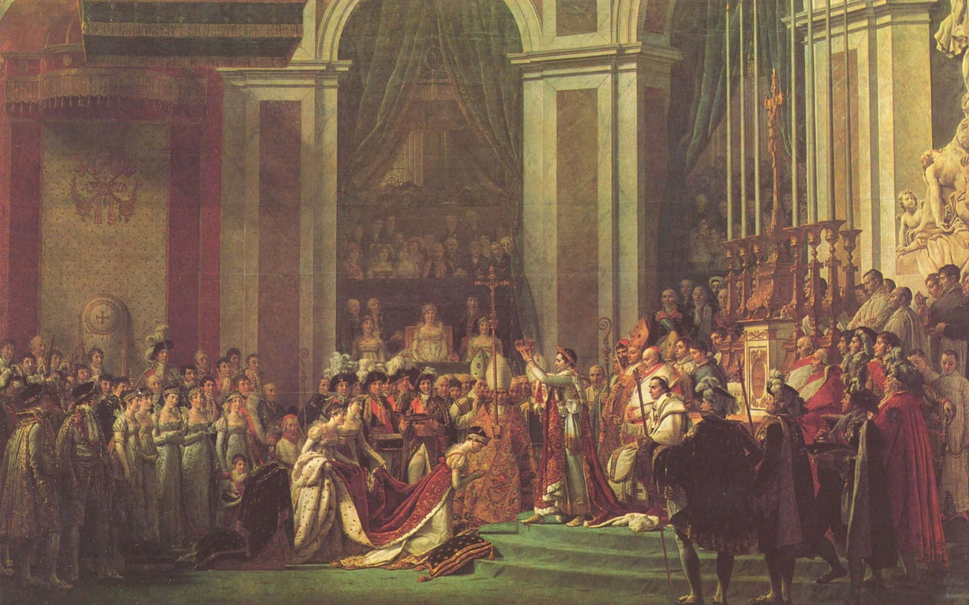 royal coronation ceremony, ornate robes, classical architecture, Full HD Desktop Wallpaper