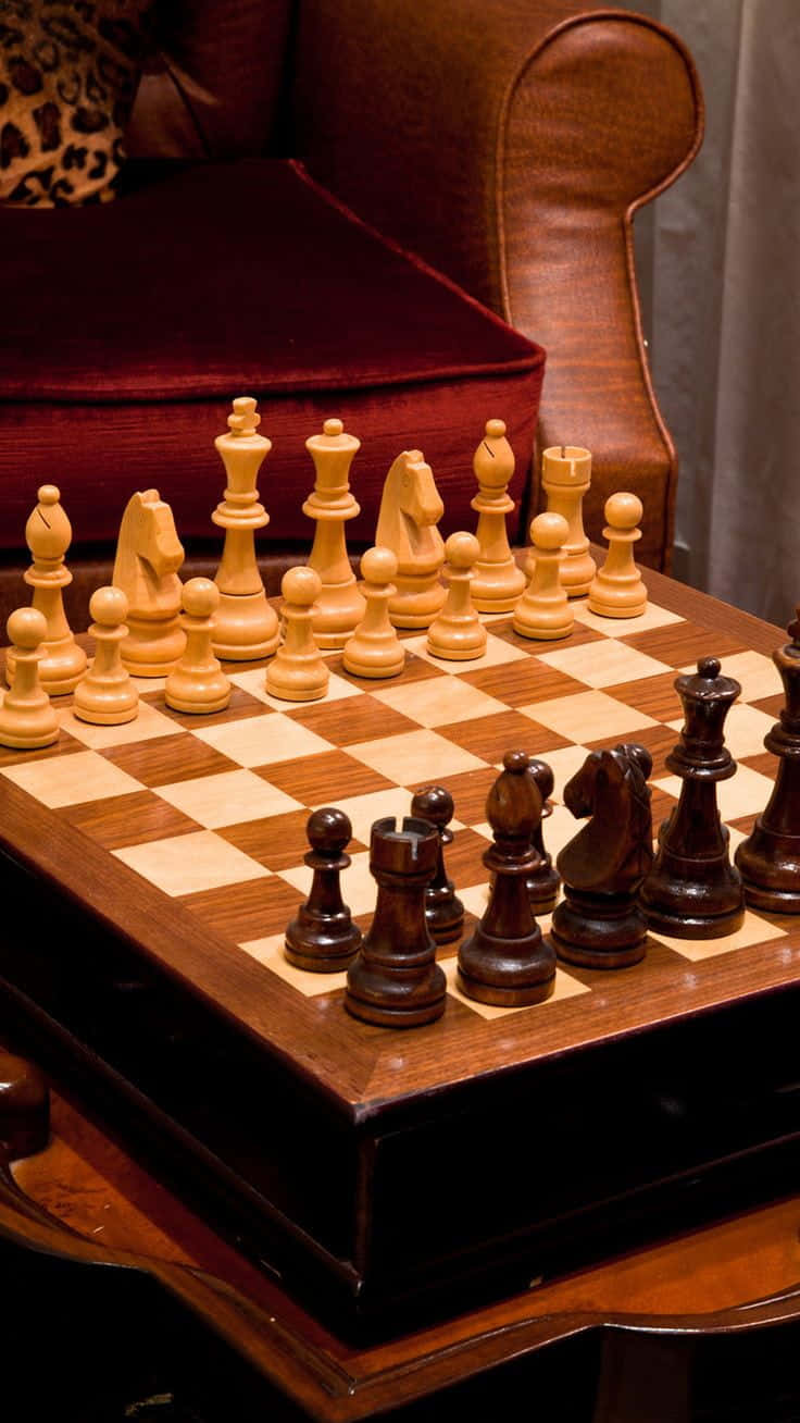 wooden chess set, light and dark pieces, checkered board, HD Phone Wallpaper