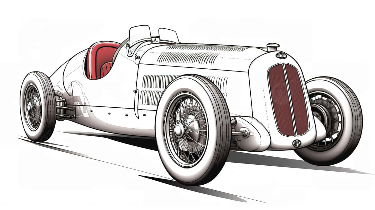 Classic Bugatti, vintage race car, red accents, SD Desktop Wallpaper