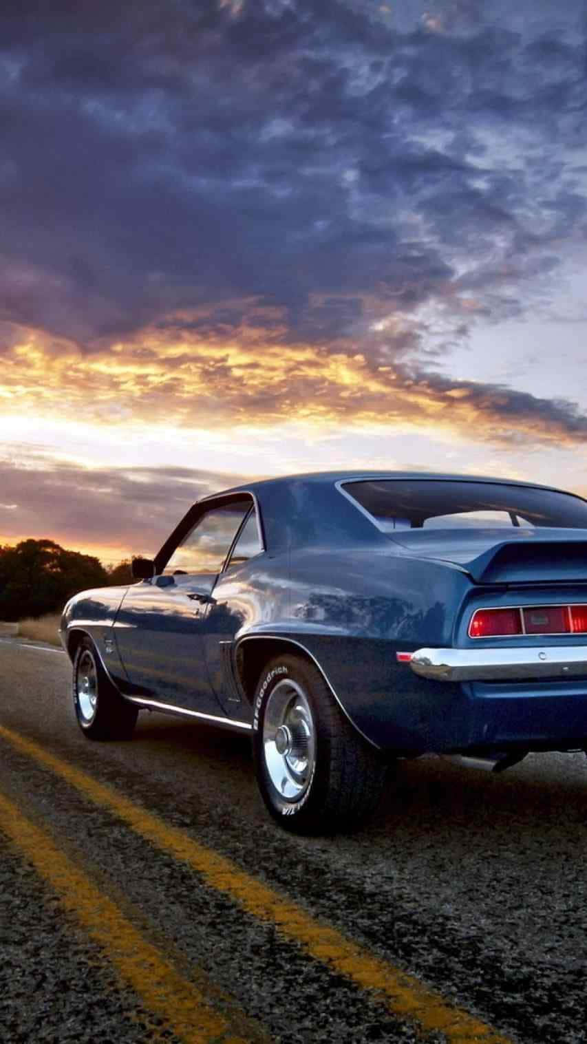 1999 Chevrolet Camaro, blue, muscle car, HD Phone Wallpaper