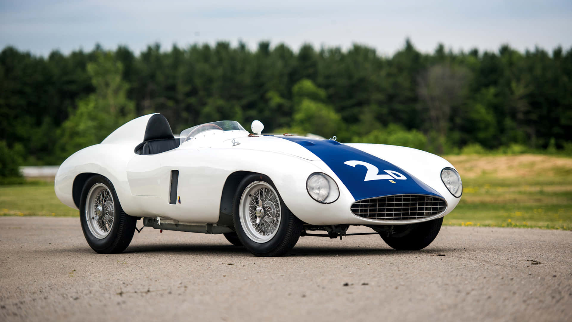 Classic Ferrari, white, blue, Full HD Desktop Wallpaper