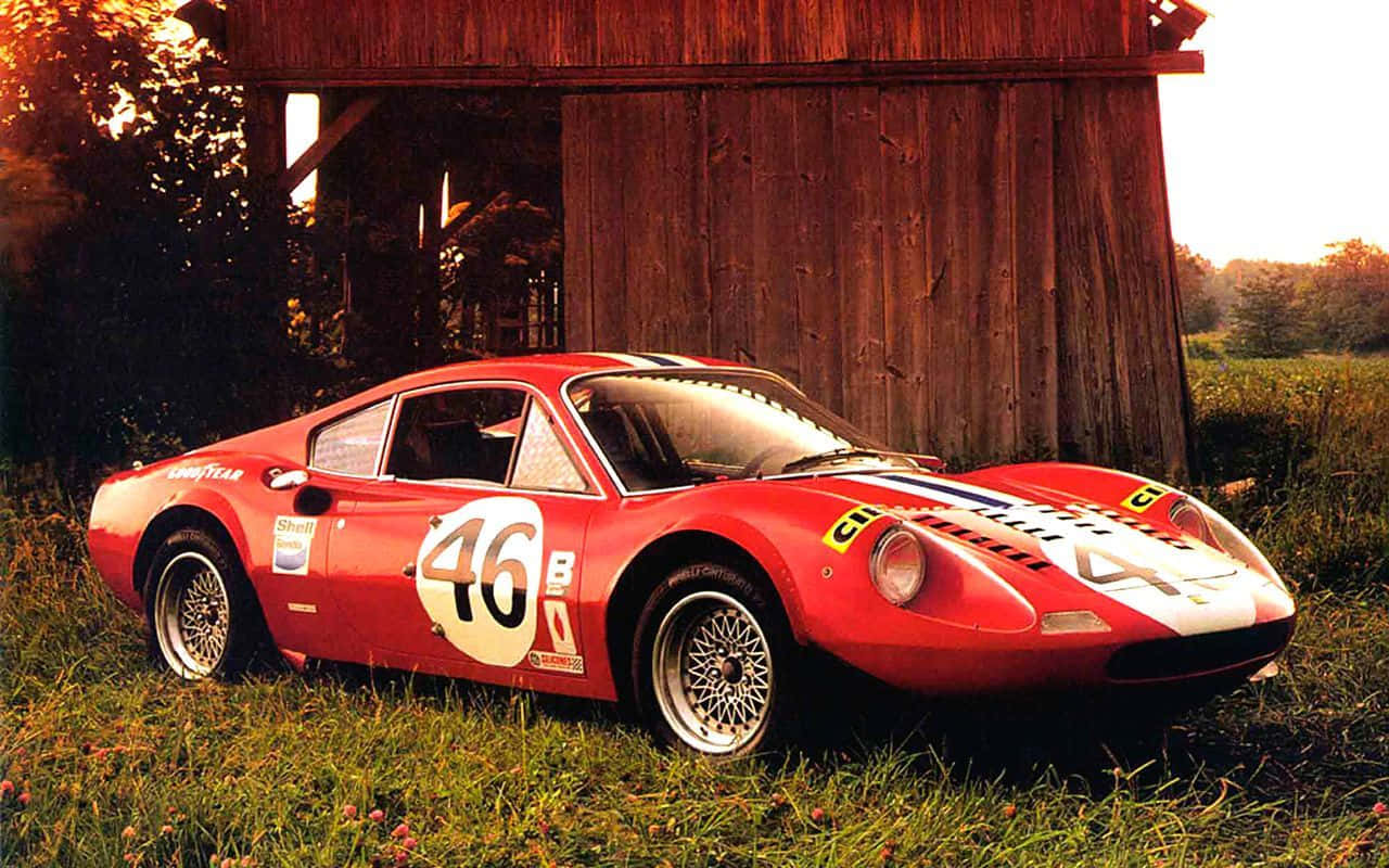 classic Ferrari, red race car, number 46, HD Desktop Wallpaper