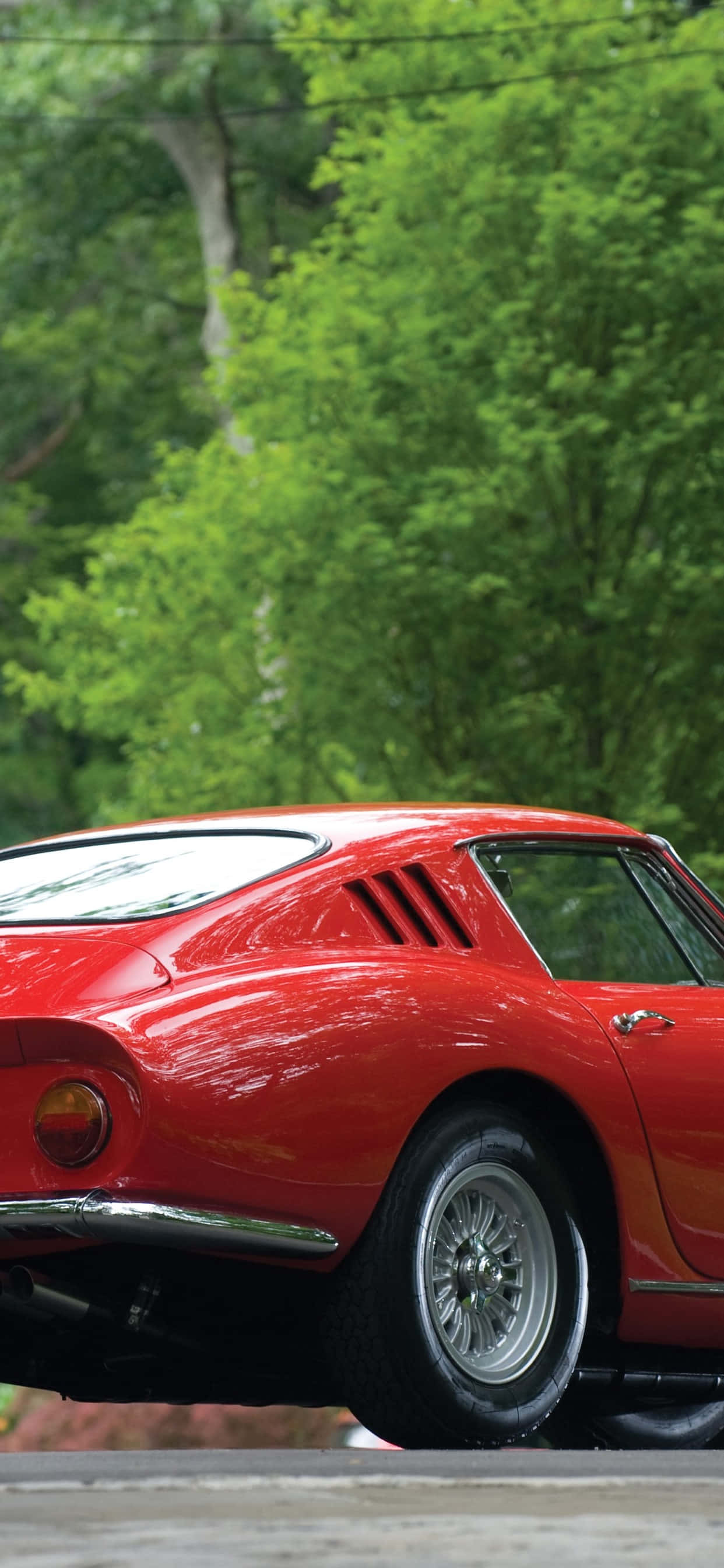 Classic Ferrari, glossy red, sports car, 2K Phone Wallpaper
