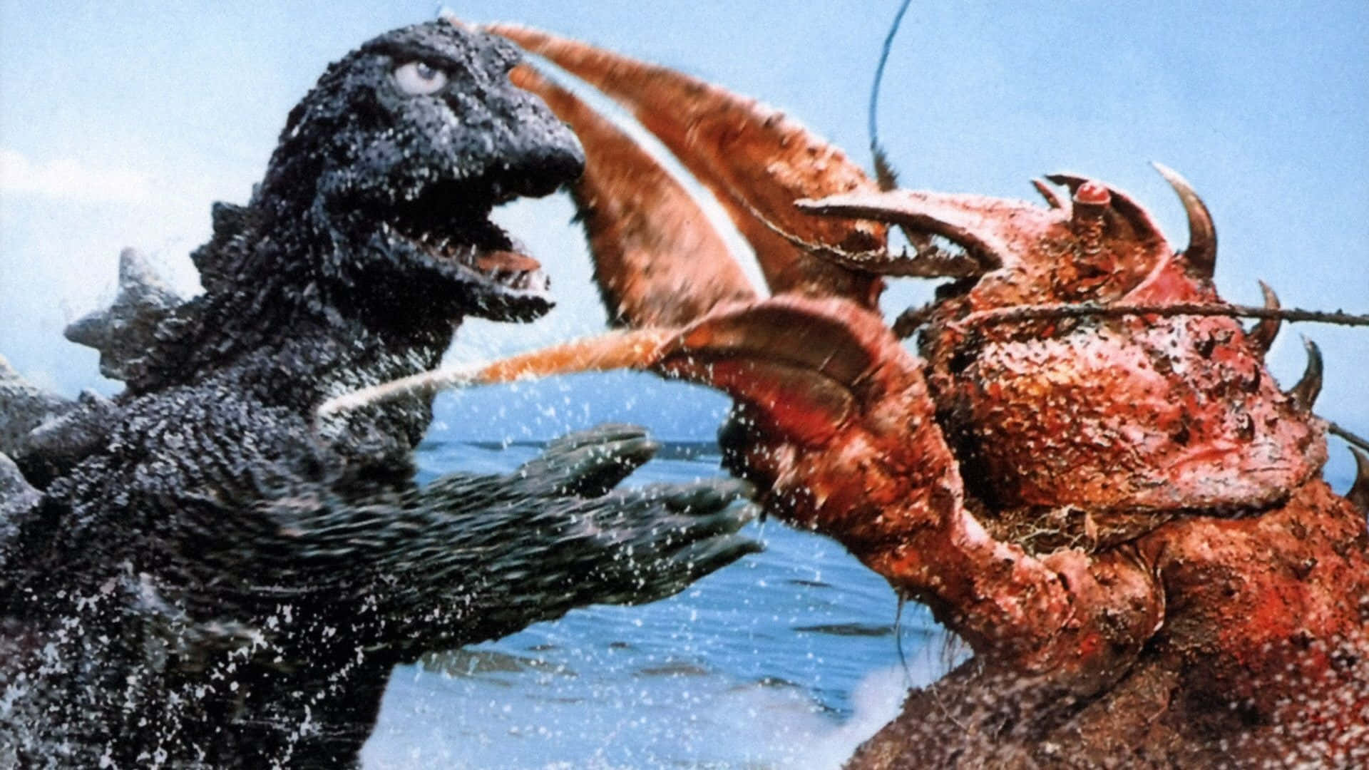 Classic Godzilla, 1920 x 1080, giant red crab-like monster, Full HD Desktop Wallpaper
