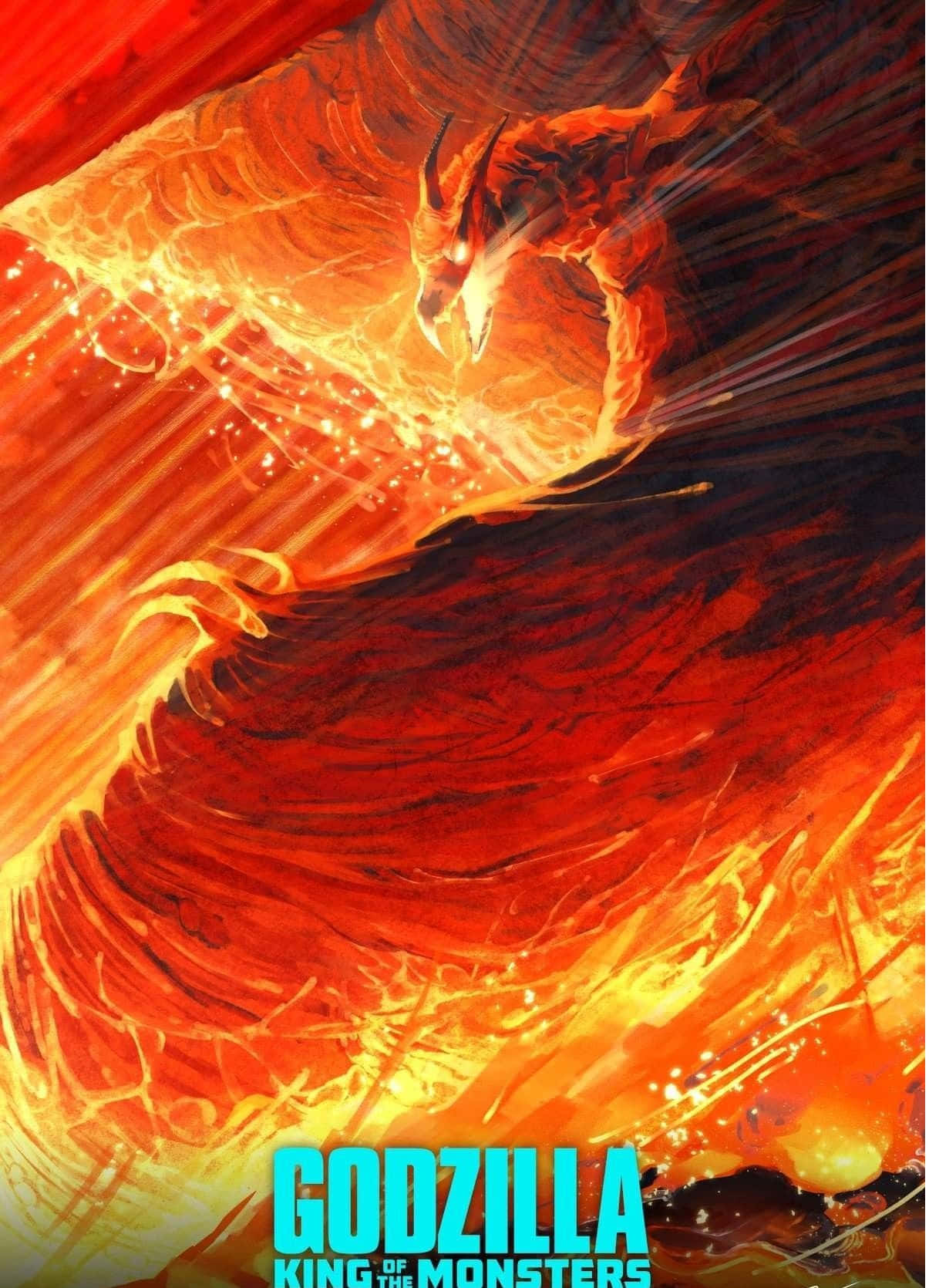 Classic Godzilla, fiery Godzilla, glowing eyes, HD Phone Wallpaper
