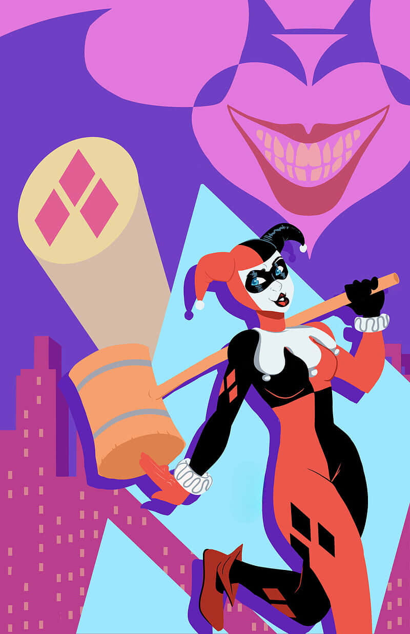 Classic Harley Quinn, Harley Quinn, jester outfit, SD Phone Wallpaper