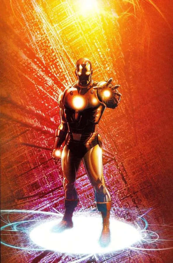 Classic Iron Man, Iron Man, golden energy, SD Phone Wallpaper