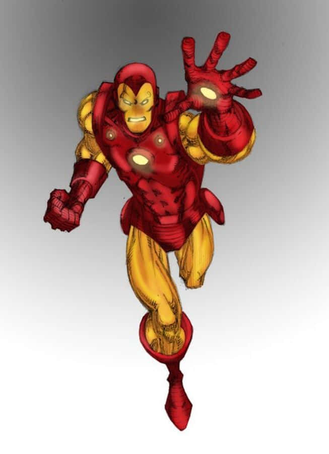 Classic Iron Man, red and gold armor, repulsors, SD Phone Wallpaper