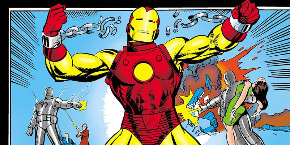 Classic Iron Man, Iron Man, comic panel, SD Desktop Wallpaper